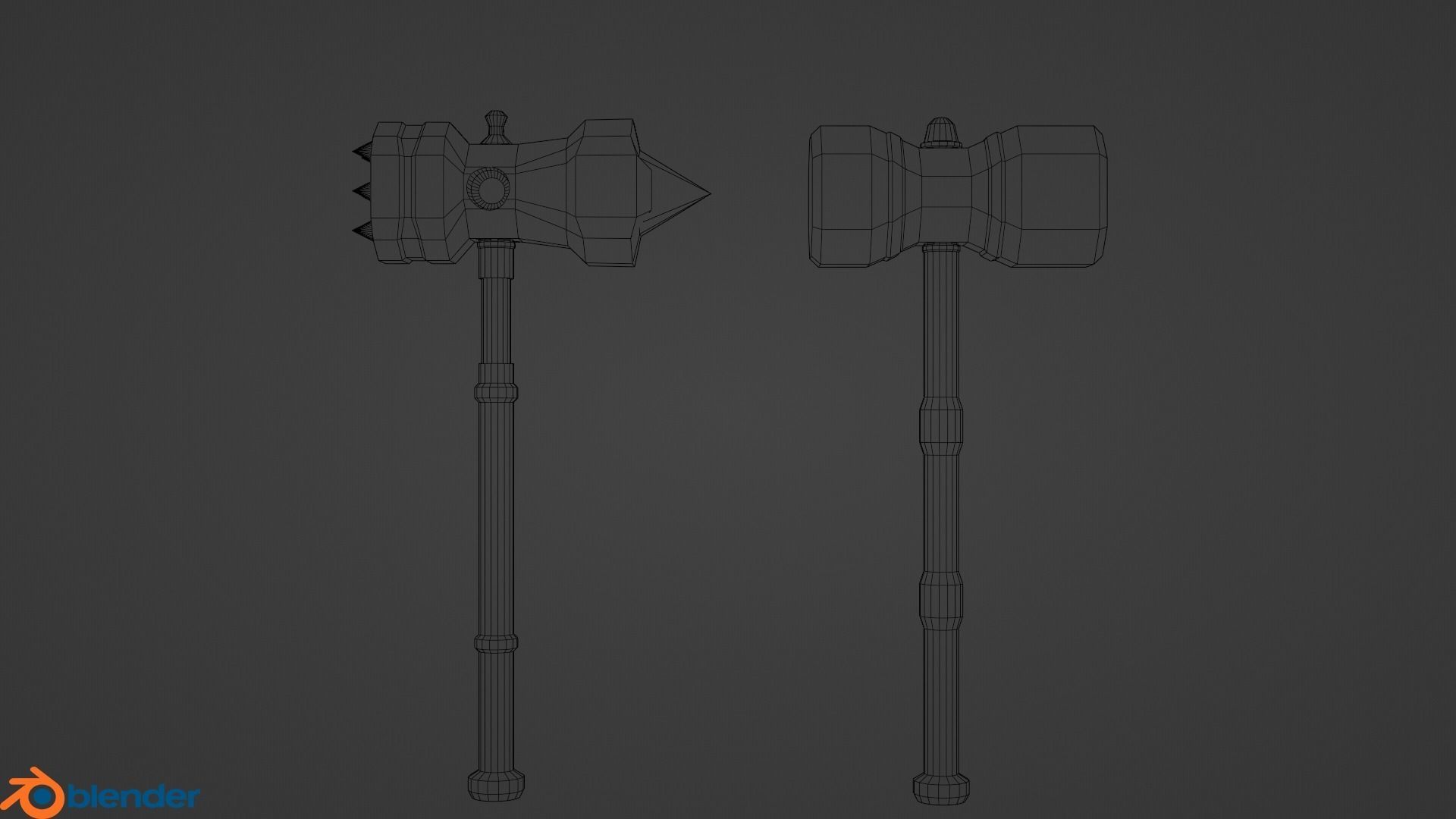 Medieval Weapon Pack Low-poly 3D model_16