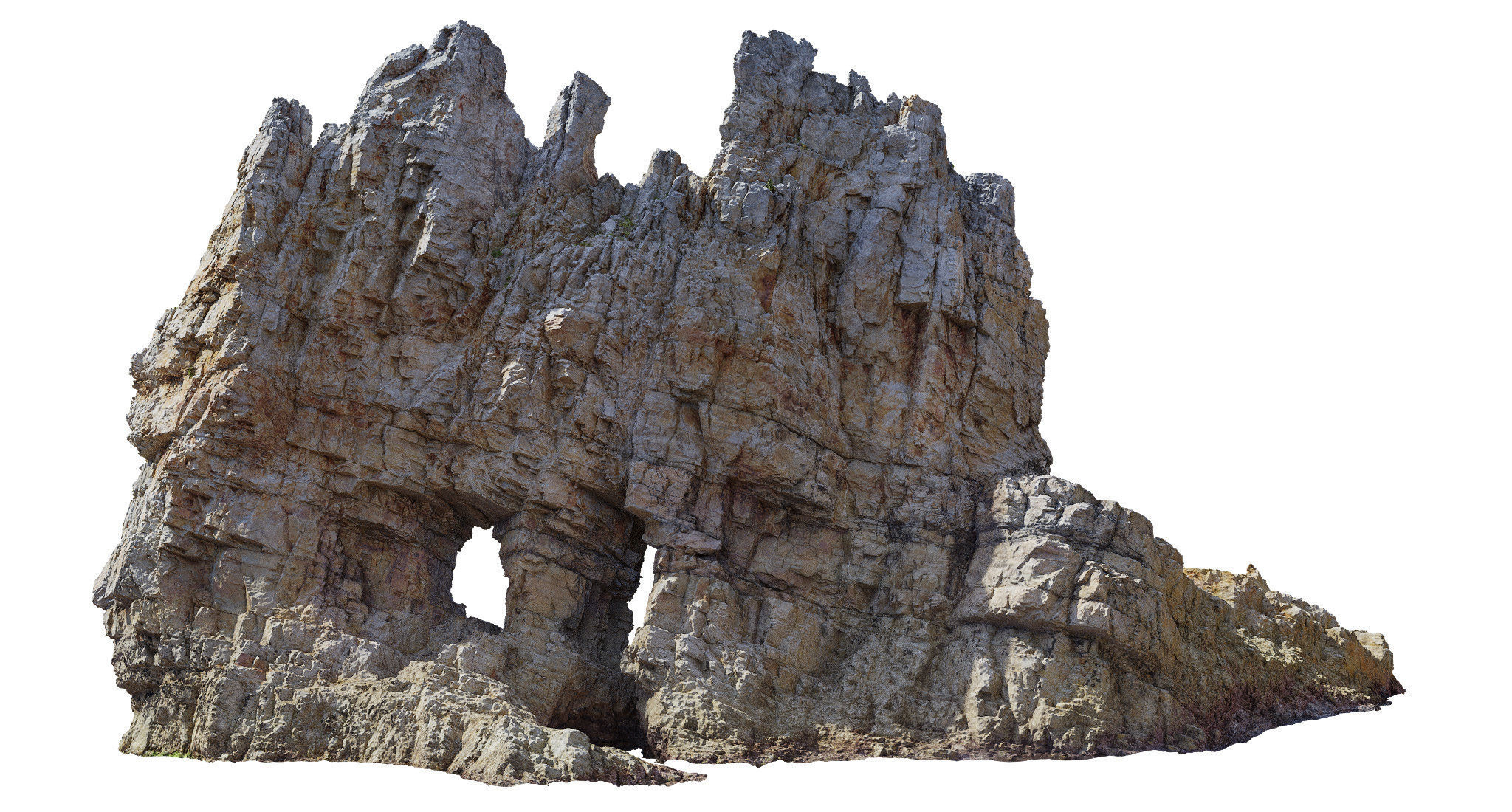 Coast Cliff Island Peak PBR Scan 01 Low-poly 3D model_6
