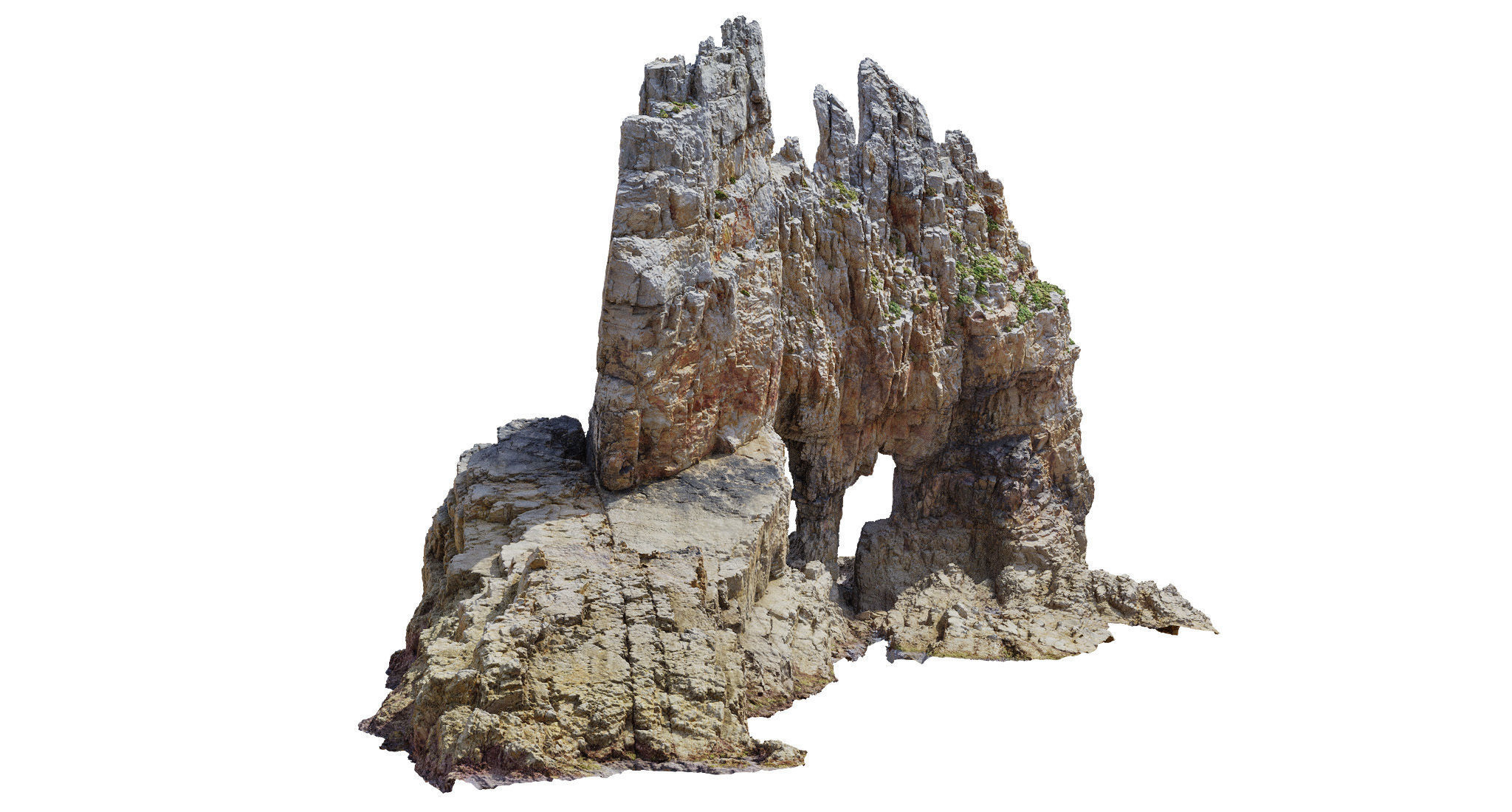 Coast Cliff Island Peak PBR Scan 01 Low-poly 3D model_4