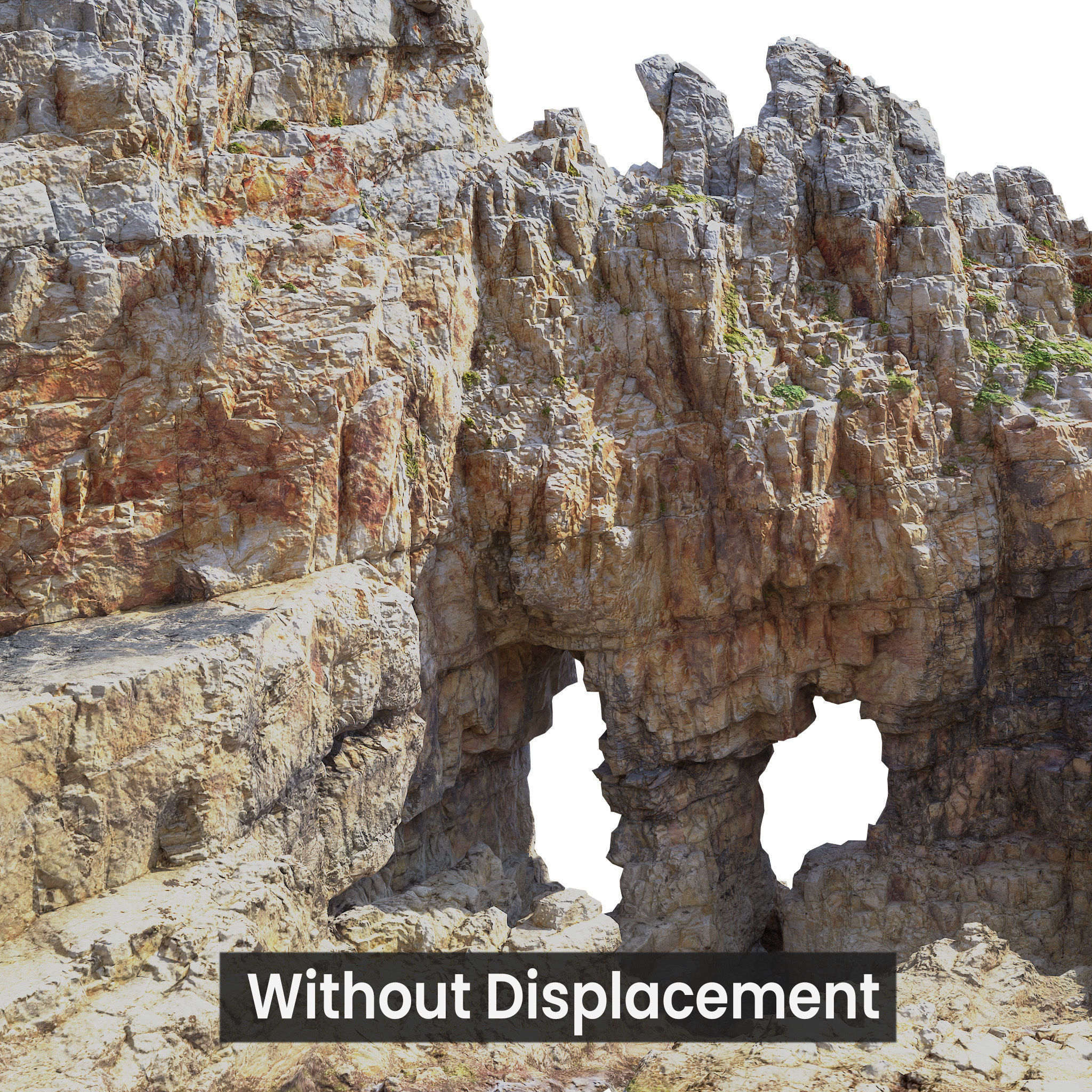 Coast Cliff Island Peak PBR Scan 01 Low-poly 3D model_11