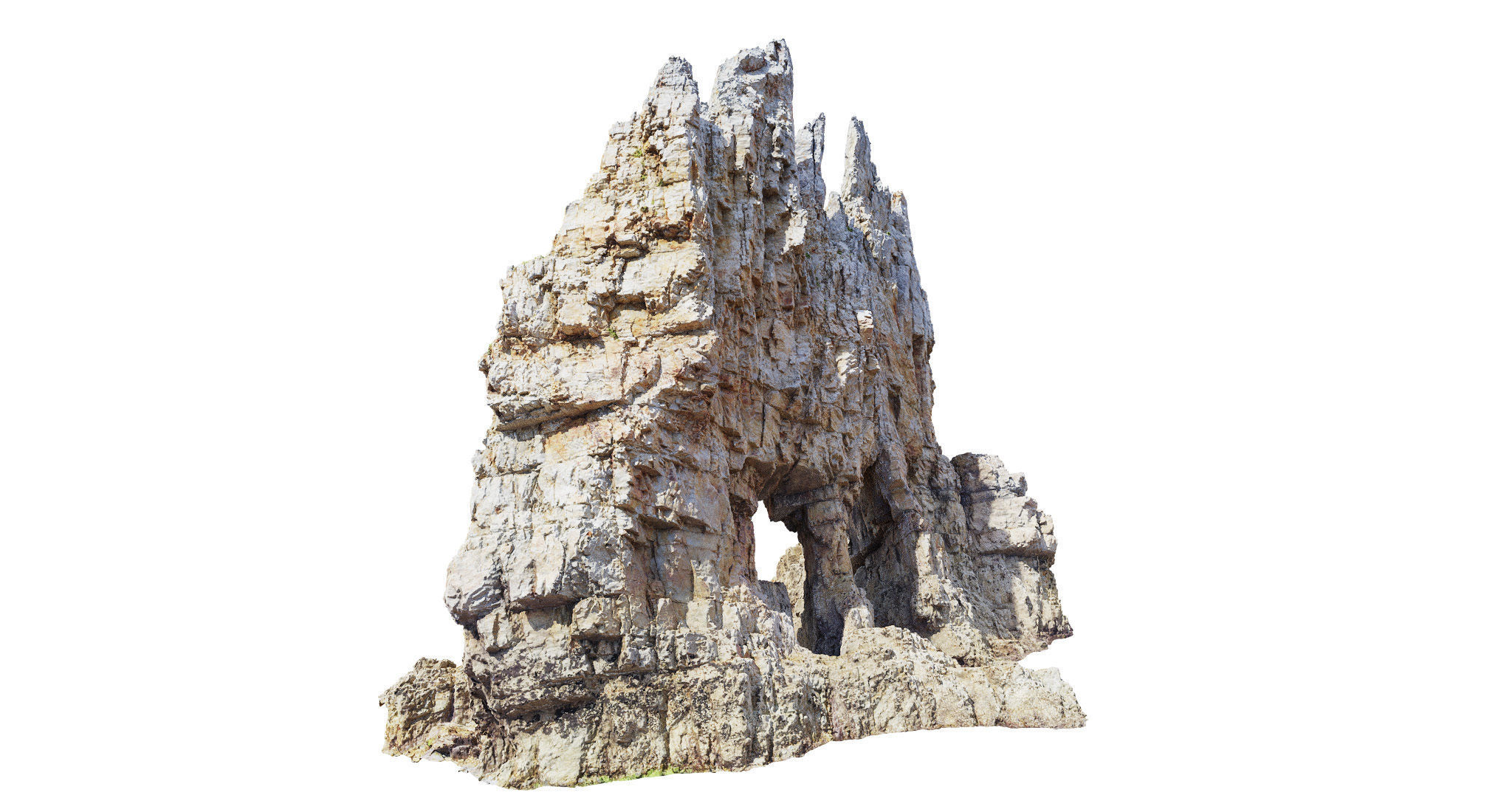 Coast Cliff Island Peak PBR Scan 01 Low-poly 3D model_7