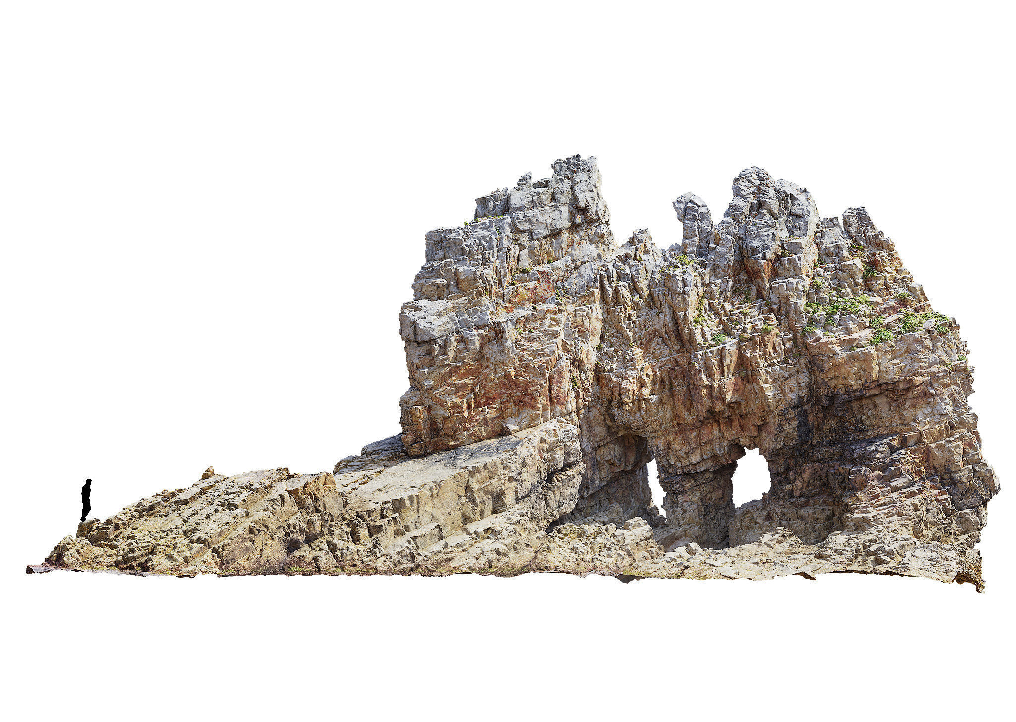 Coast Cliff Island Peak PBR Scan 01 Low-poly 3D model_13