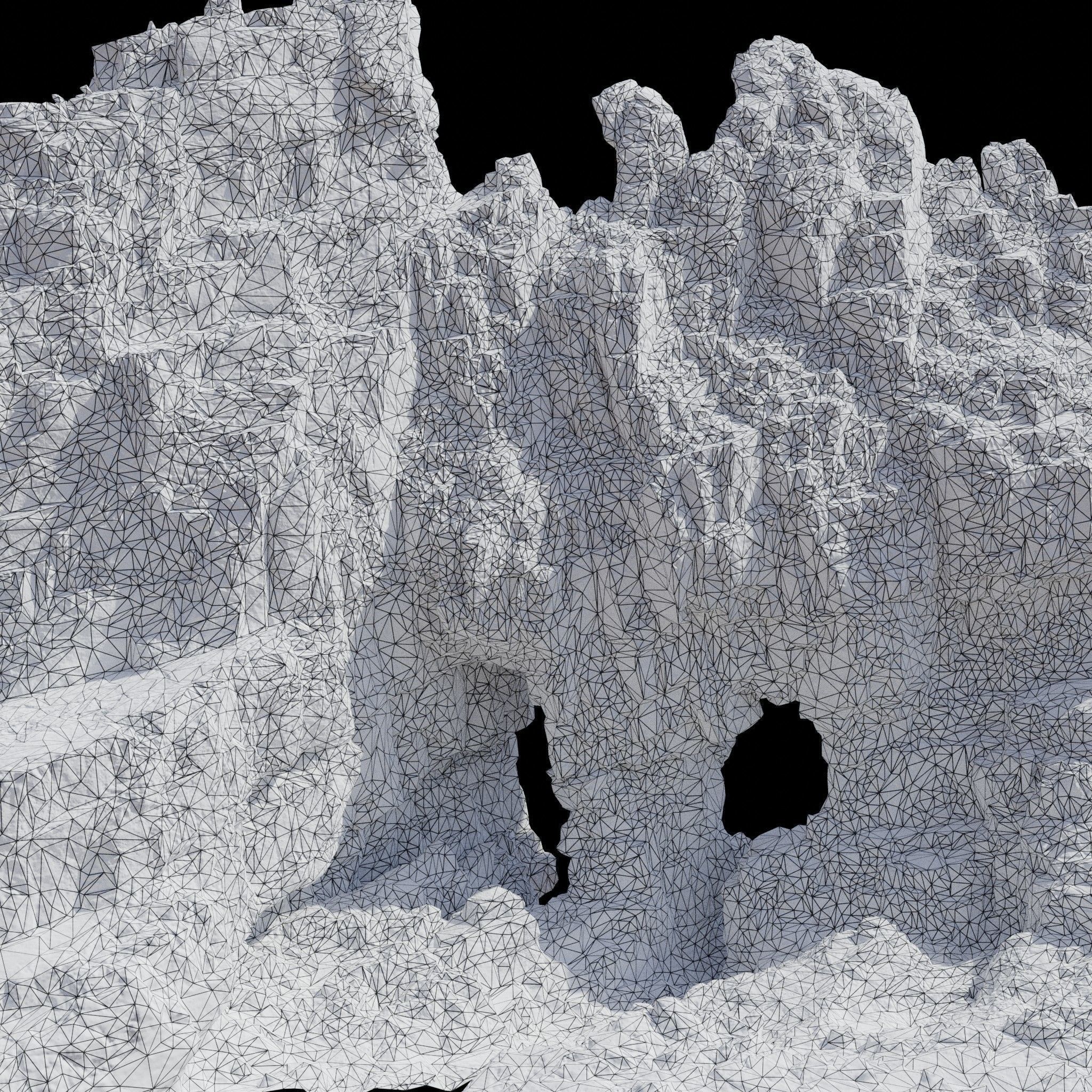Coast Cliff Island Peak PBR Scan 01 Low-poly 3D model_2