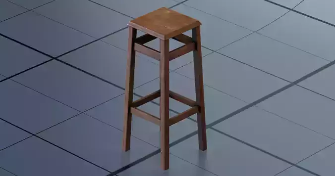 Stool PBR wooden