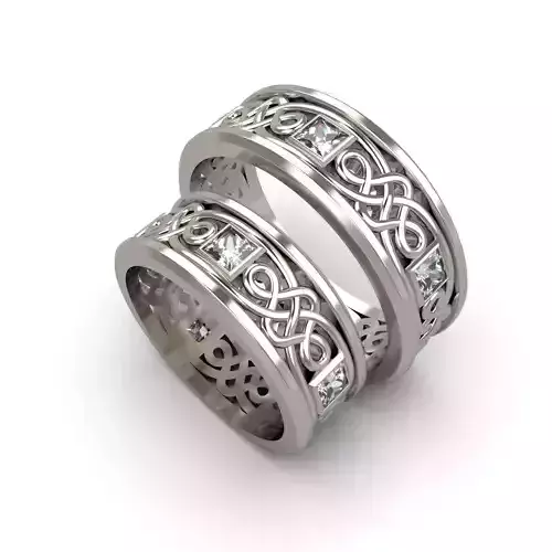 Wedding rings with Celtic pattern