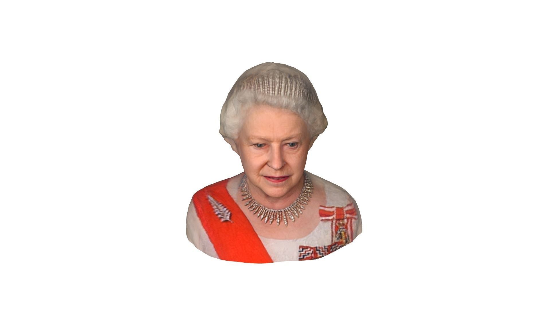 Queen Elizabeth Photo-Realistic-Head-Bust-For 3D Print 3D print model_5