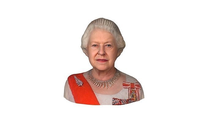 Queen Elizabeth Photo-Realistic-Head-Bust-For 3D Print Low-poly 3D print model