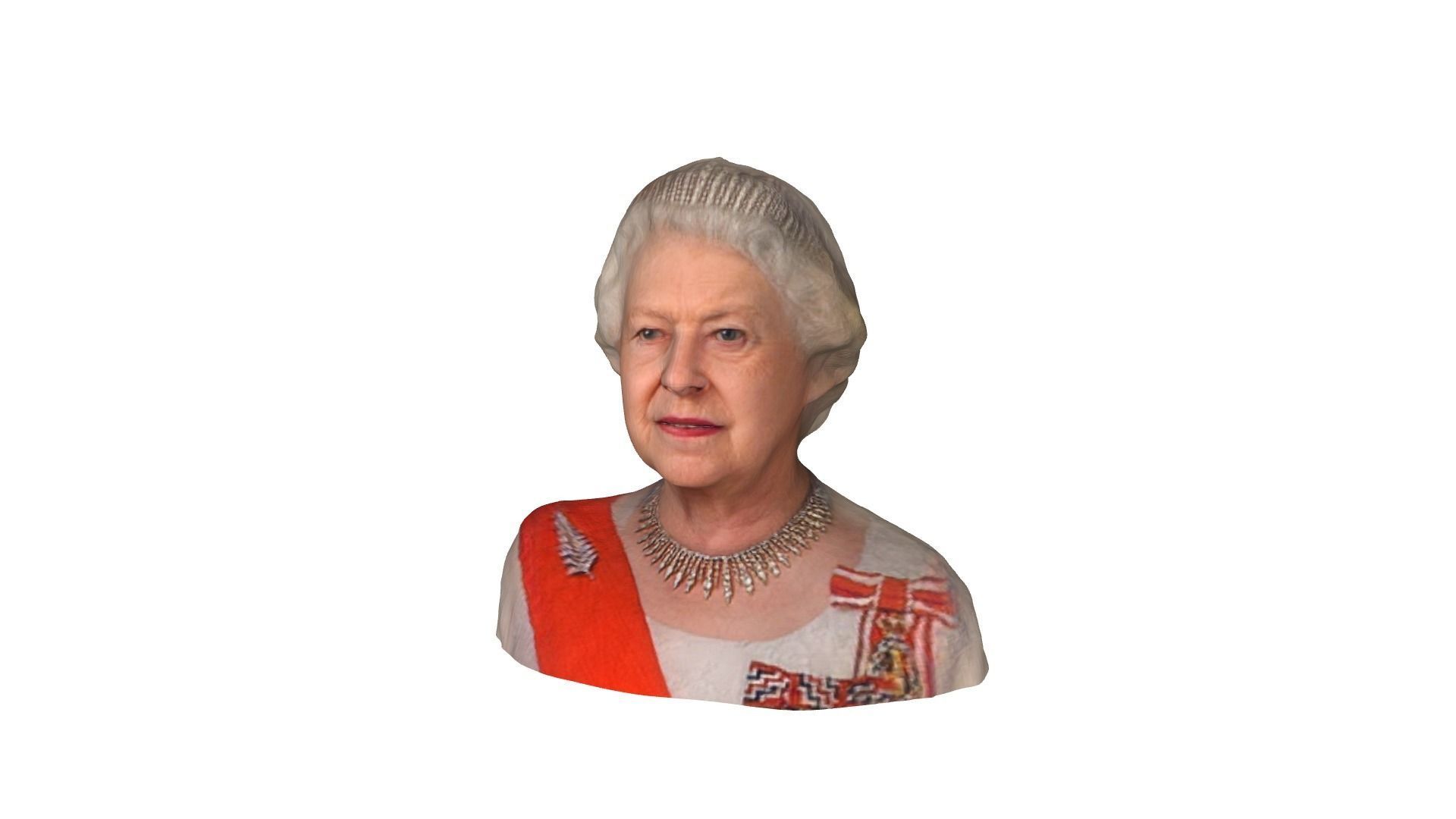 Queen Elizabeth Photo-Realistic-Head-Bust-For 3D Print 3D print model_1