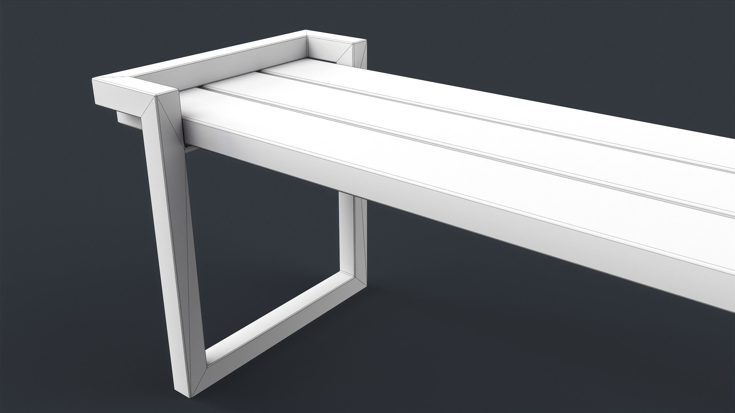 Modern Outdoor Bench 22 PBR Game Ready Low-poly 3D model_16