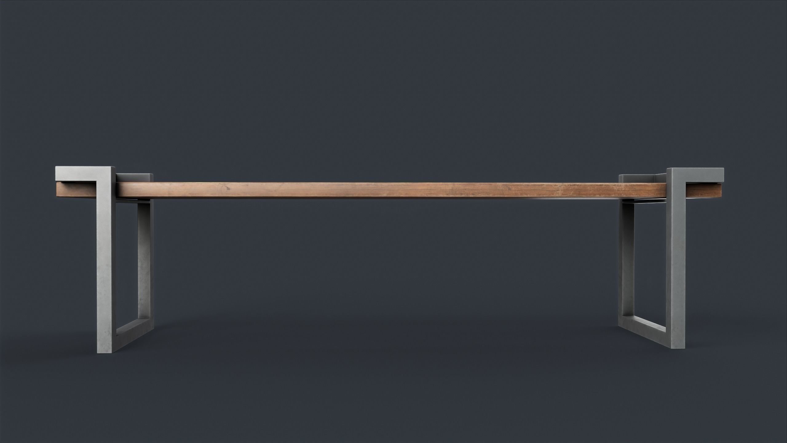 Modern Outdoor Bench 22 PBR Game Ready Low-poly 3D model_7