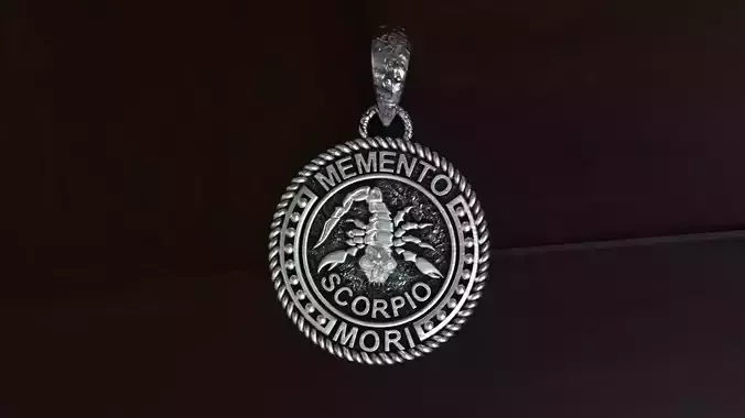 Scorpio skull zodiac pendant memento mori