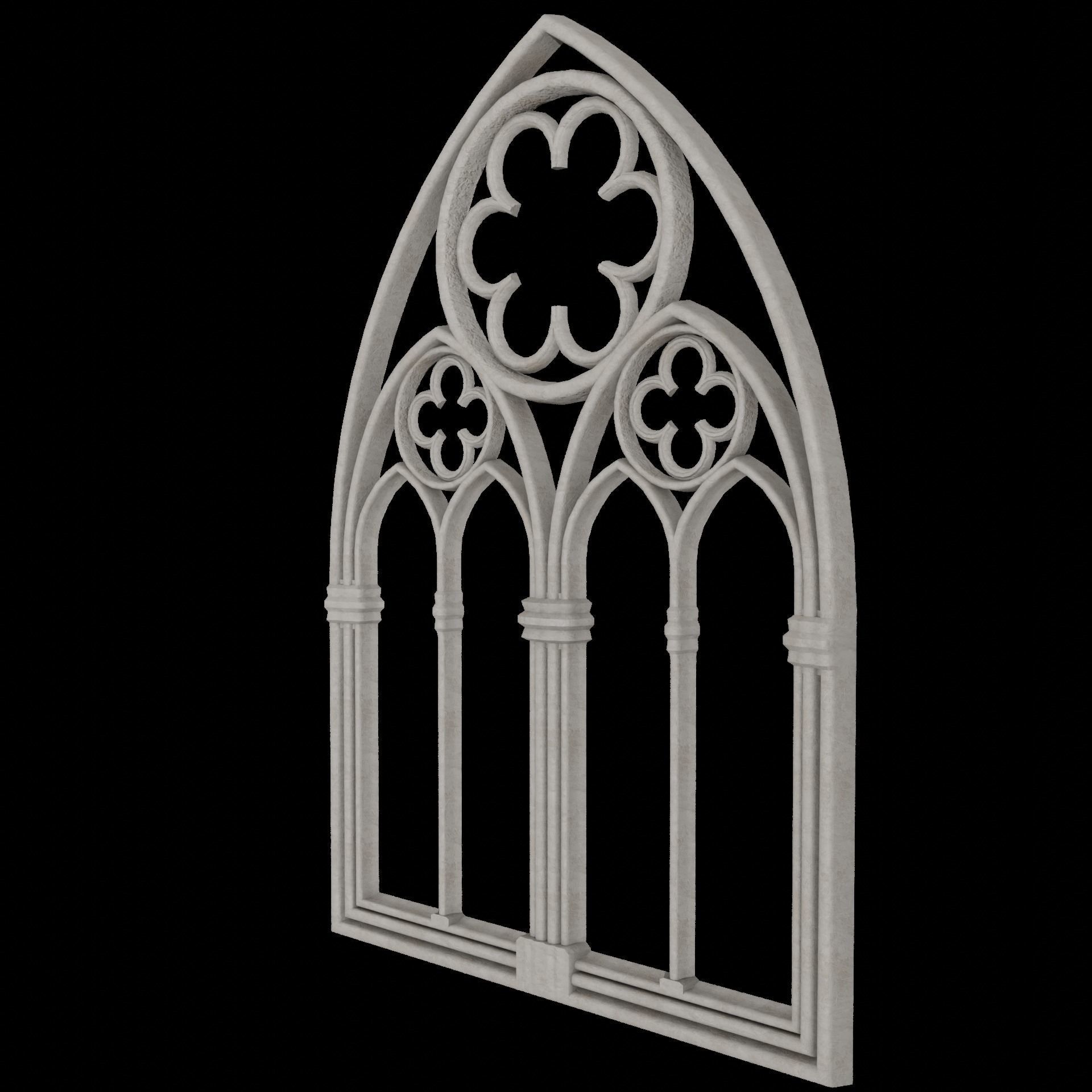 Big gothic window low-poly Low-poly 3D model_1