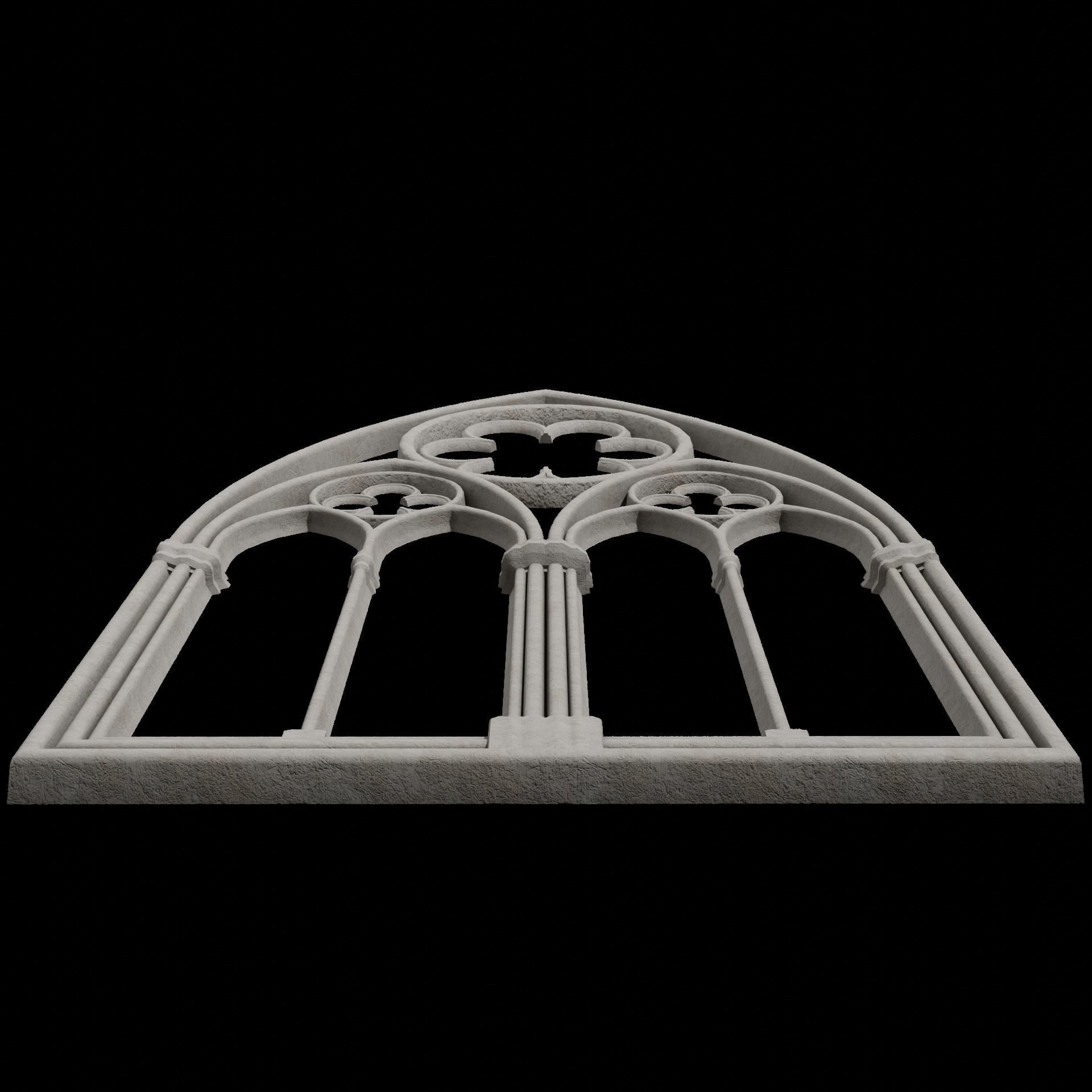 Big gothic window low-poly Low-poly 3D model_5