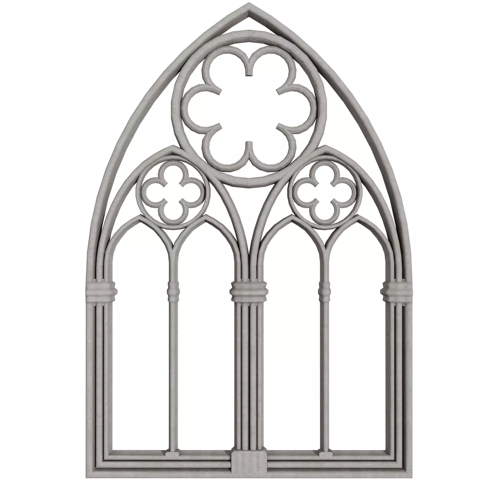 Big gothic window low-poly Low-poly 3D model_0