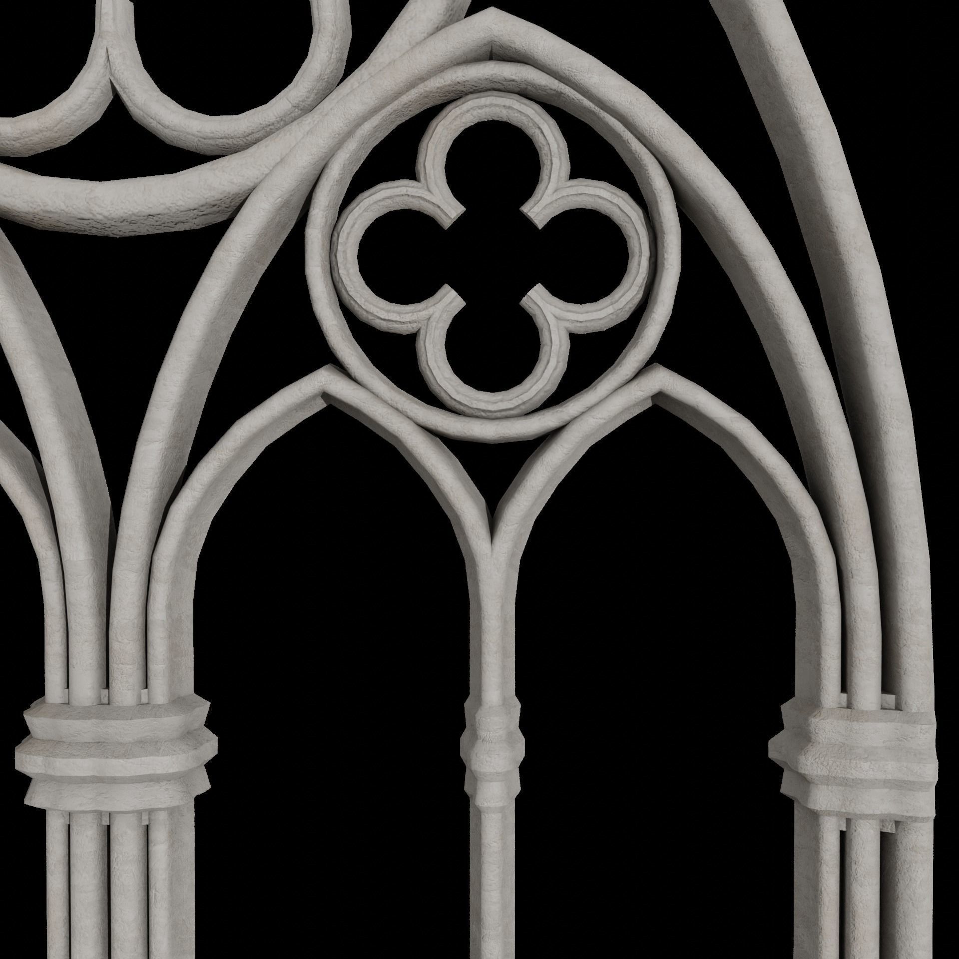 Big gothic window low-poly Low-poly 3D model_7