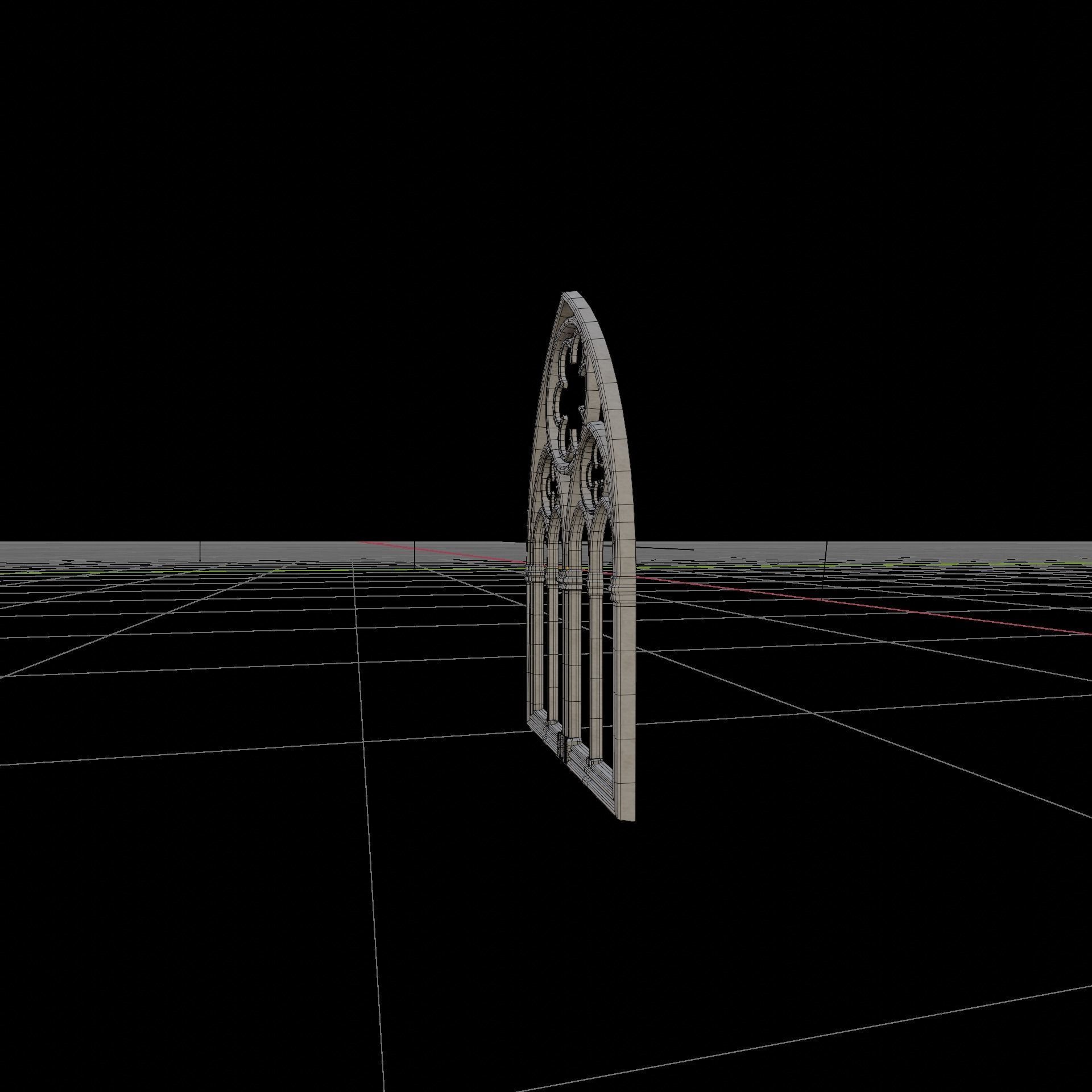 Big gothic window low-poly Low-poly 3D model_9