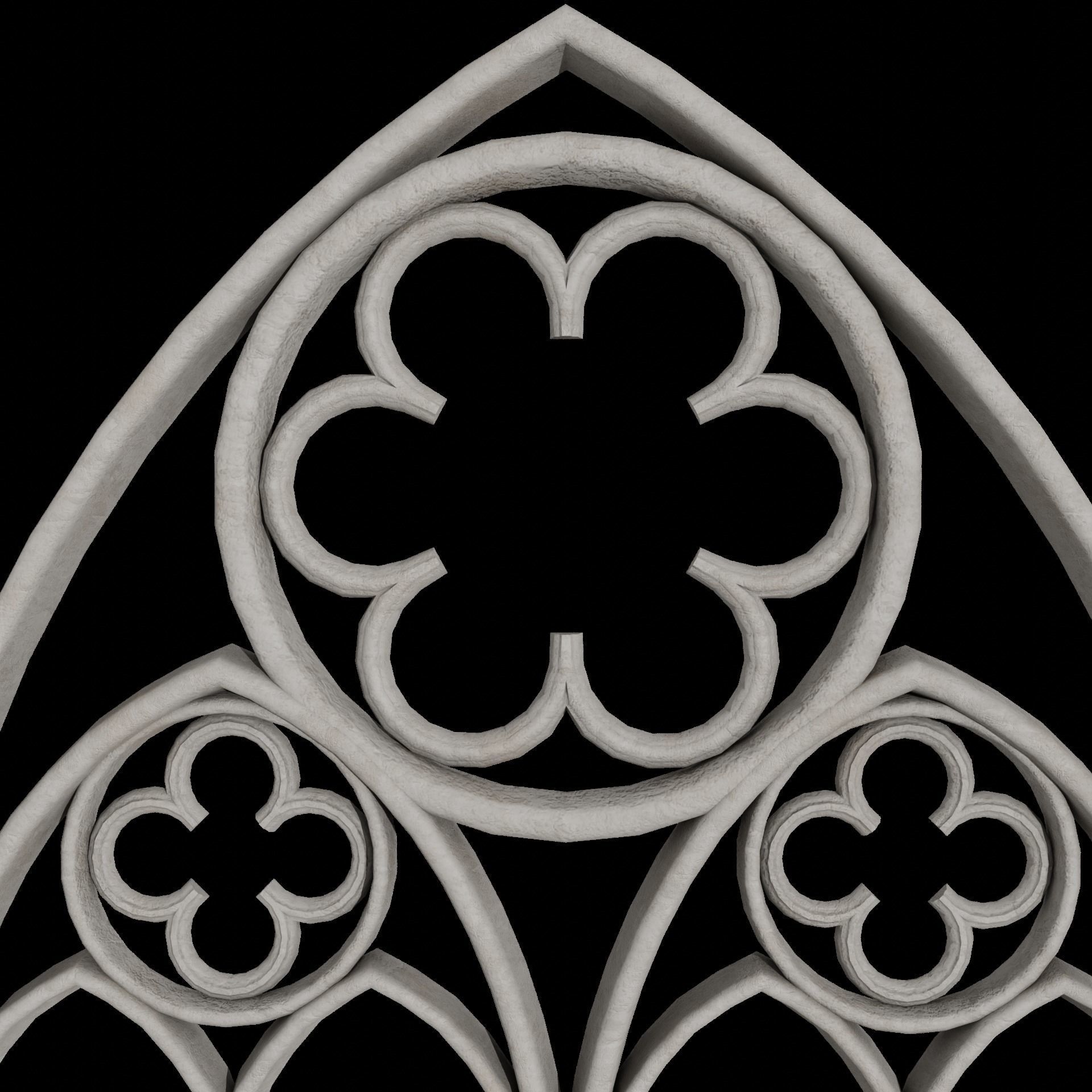 Big gothic window low-poly Low-poly 3D model_6