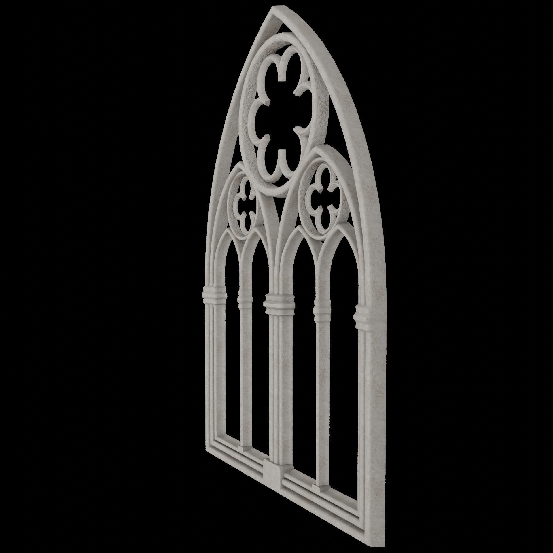 Big gothic window low-poly Low-poly 3D model_2