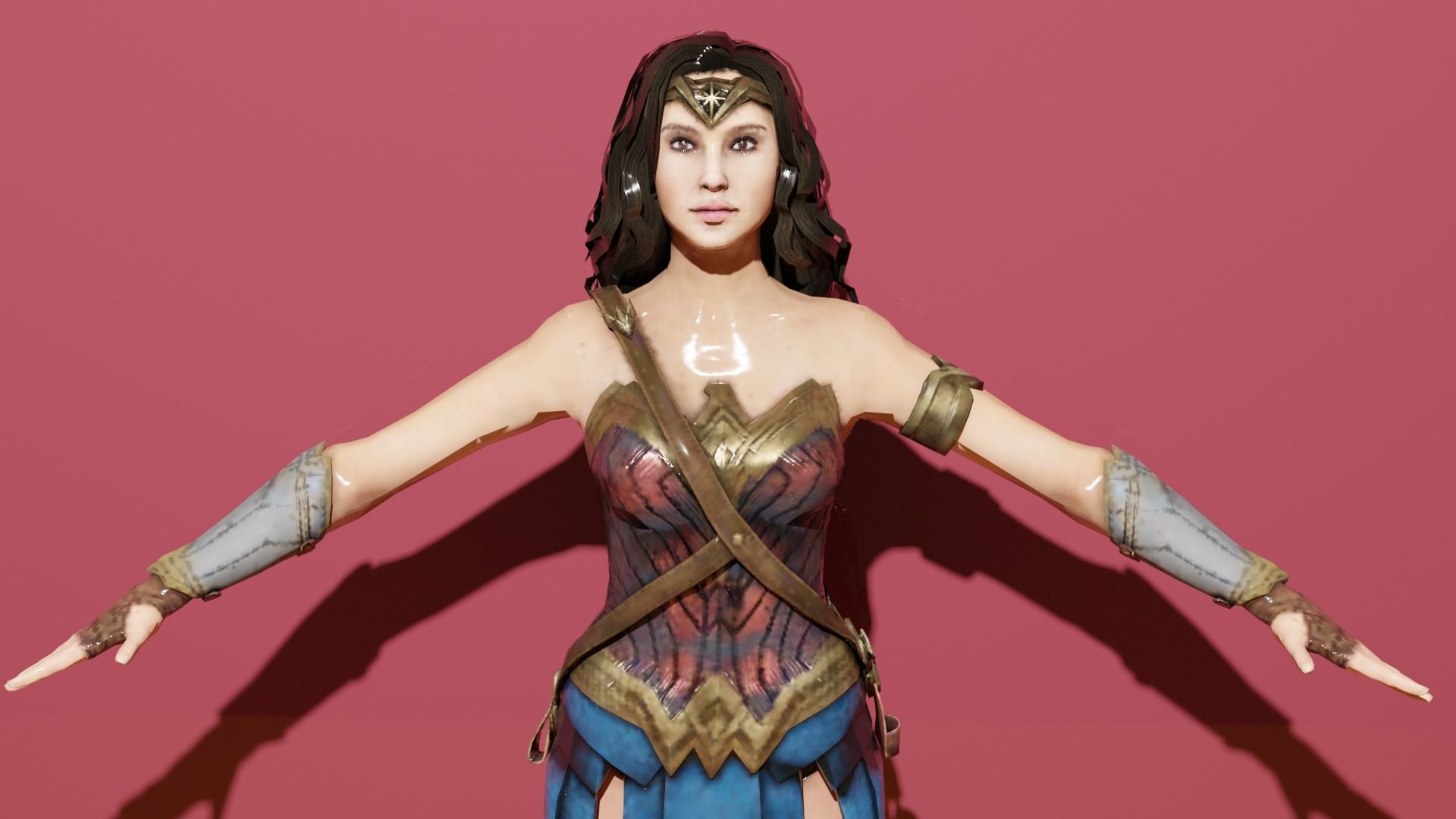 Wonder Woman Low-poly 3D model_3