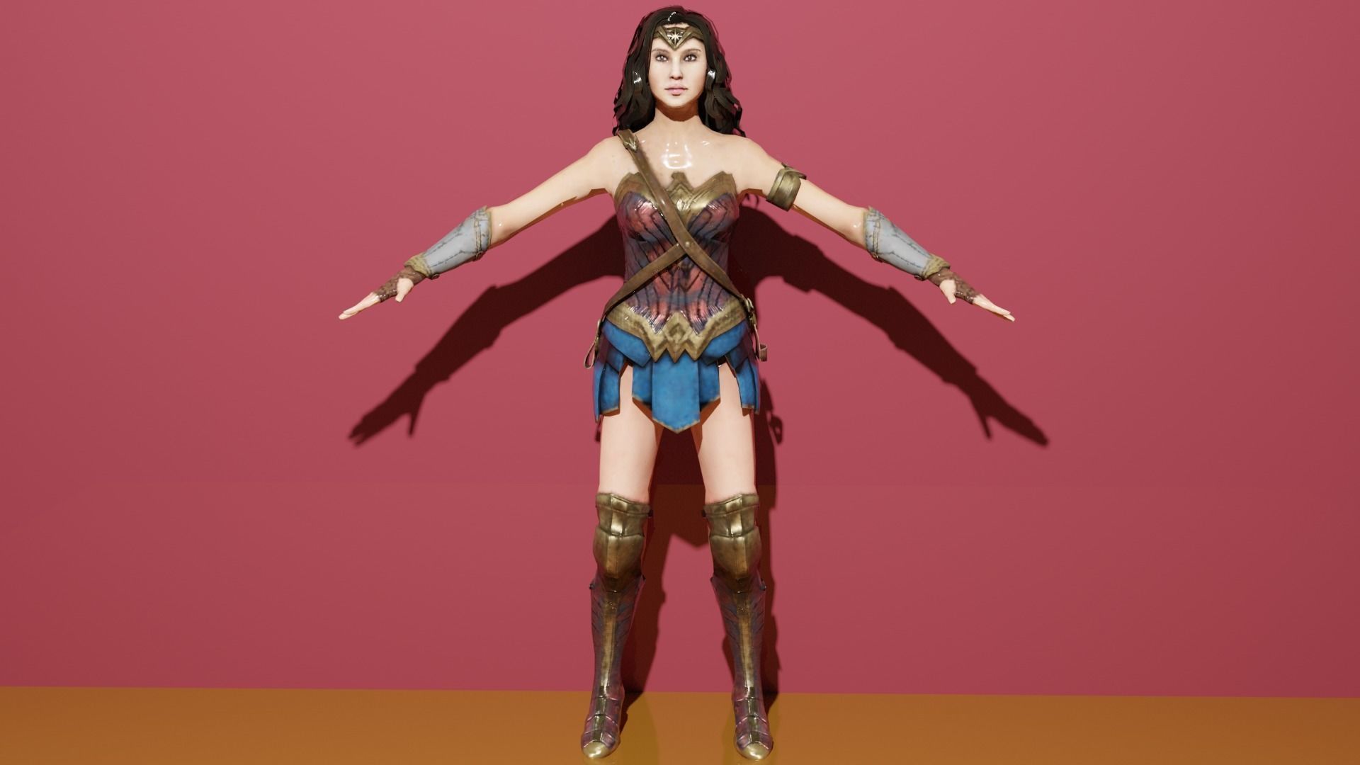 Wonder Woman Low-poly 3D model_2