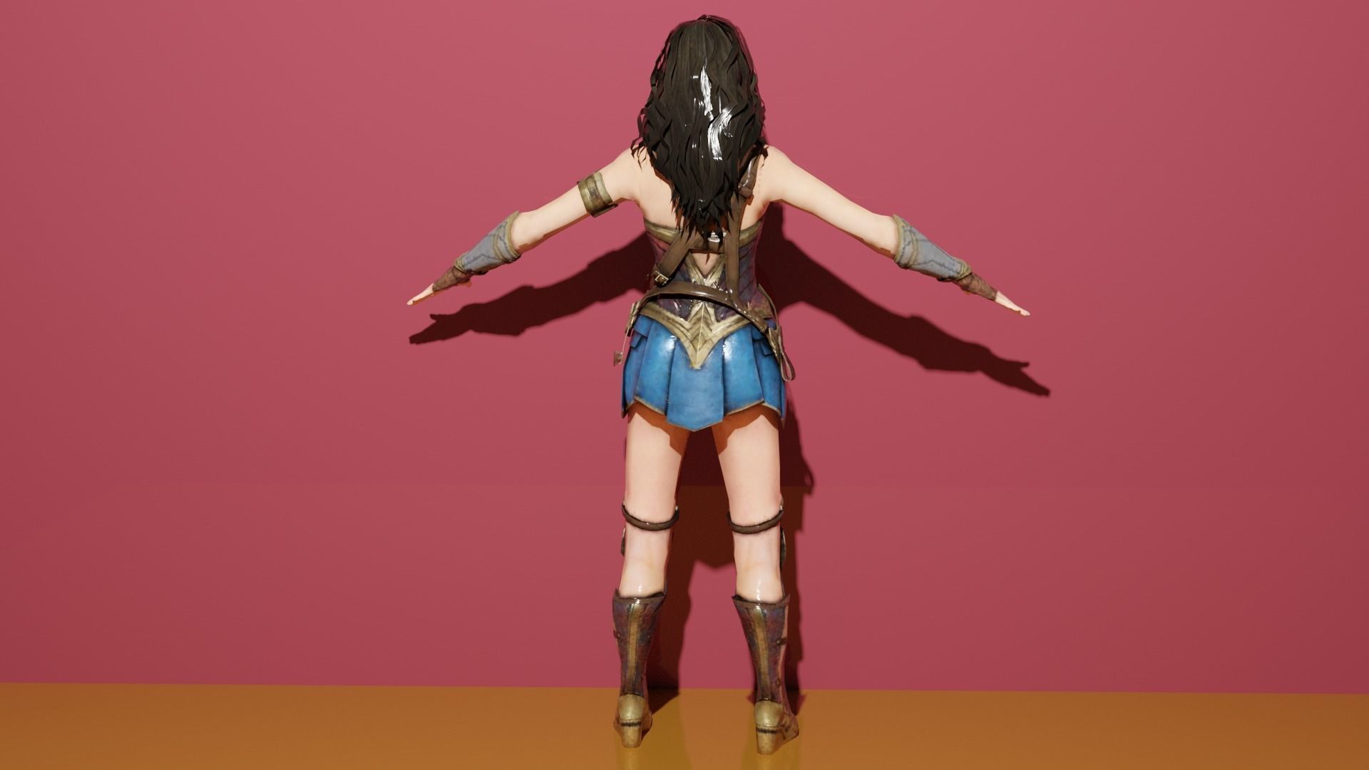 Wonder Woman Low-poly 3D model_4