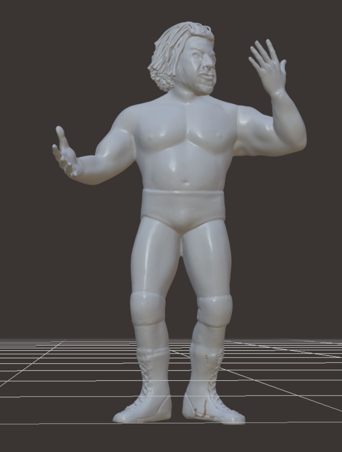 WWE Booker T LJN style fingered 3D model_1