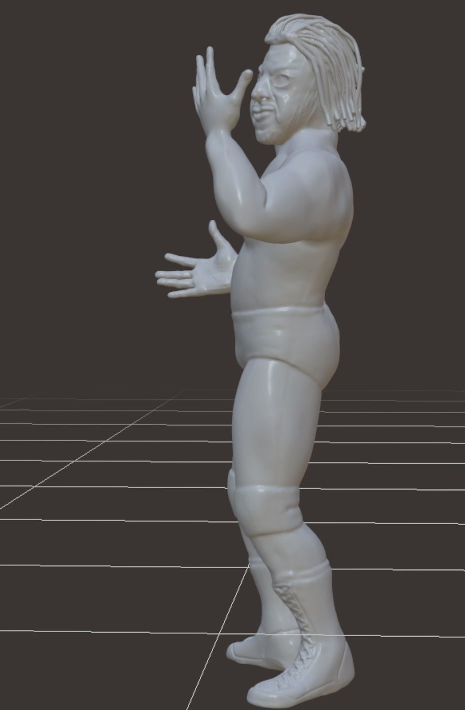 WWE Booker T LJN style fingered 3D model_5