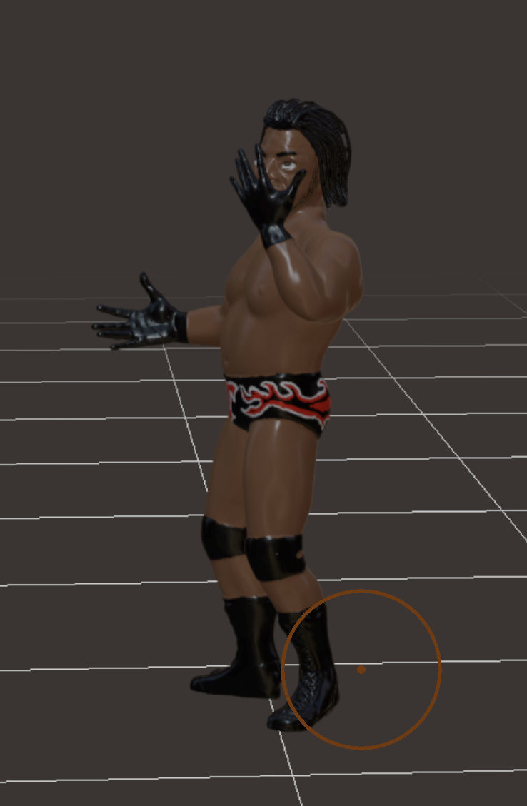WWE Booker T LJN style fingered 3D model_3