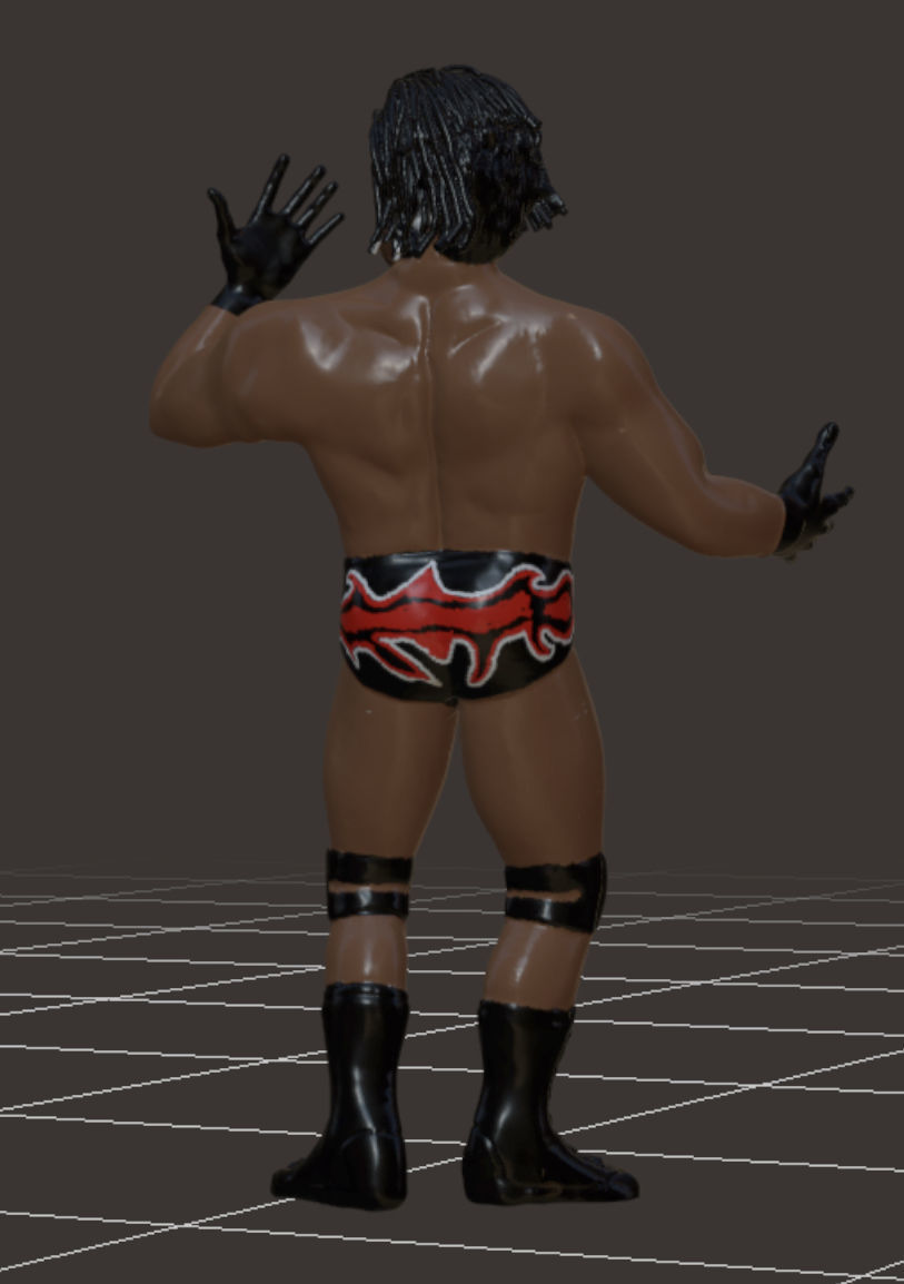 WWE Booker T LJN style fingered 3D model_4