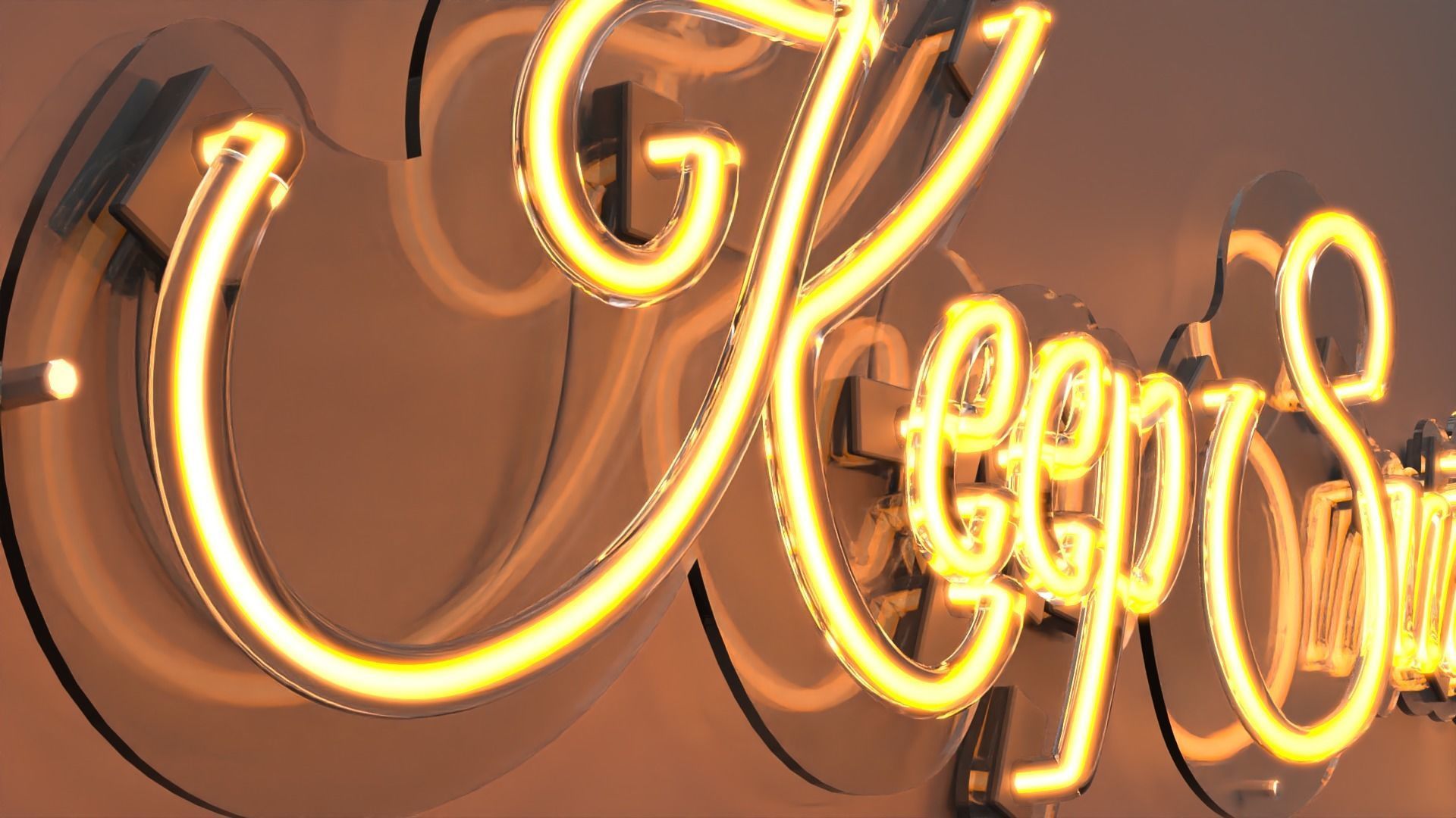 Keep Smiling - Neon Sign 3D model_1