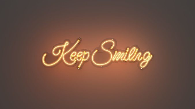 Keep Smiling - Neon Sign 3D model