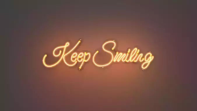 Keep Smiling - Neon Sign 3D model