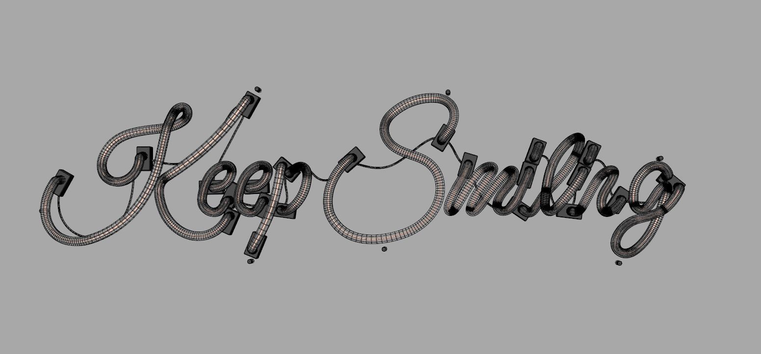Keep Smiling - Neon Sign 3D model_6