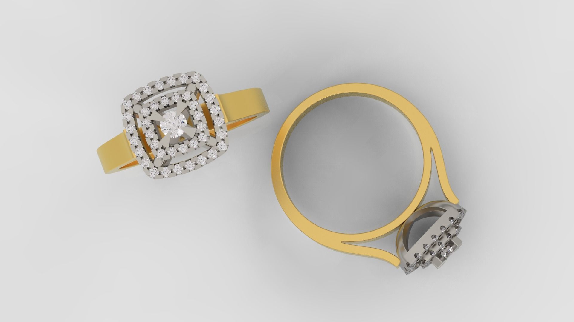 Ring and Earrings Diamond jewelry set 3d print model A73 3D print model_3