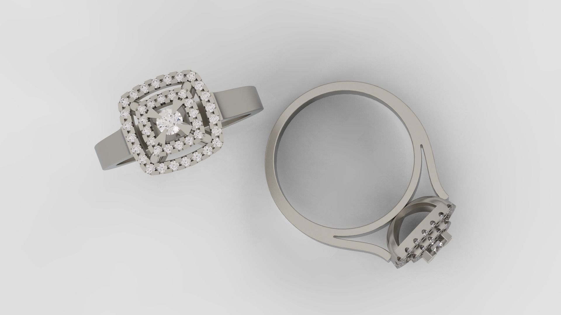 Ring and Earrings Diamond jewelry set 3d print model A73 3D print model_1