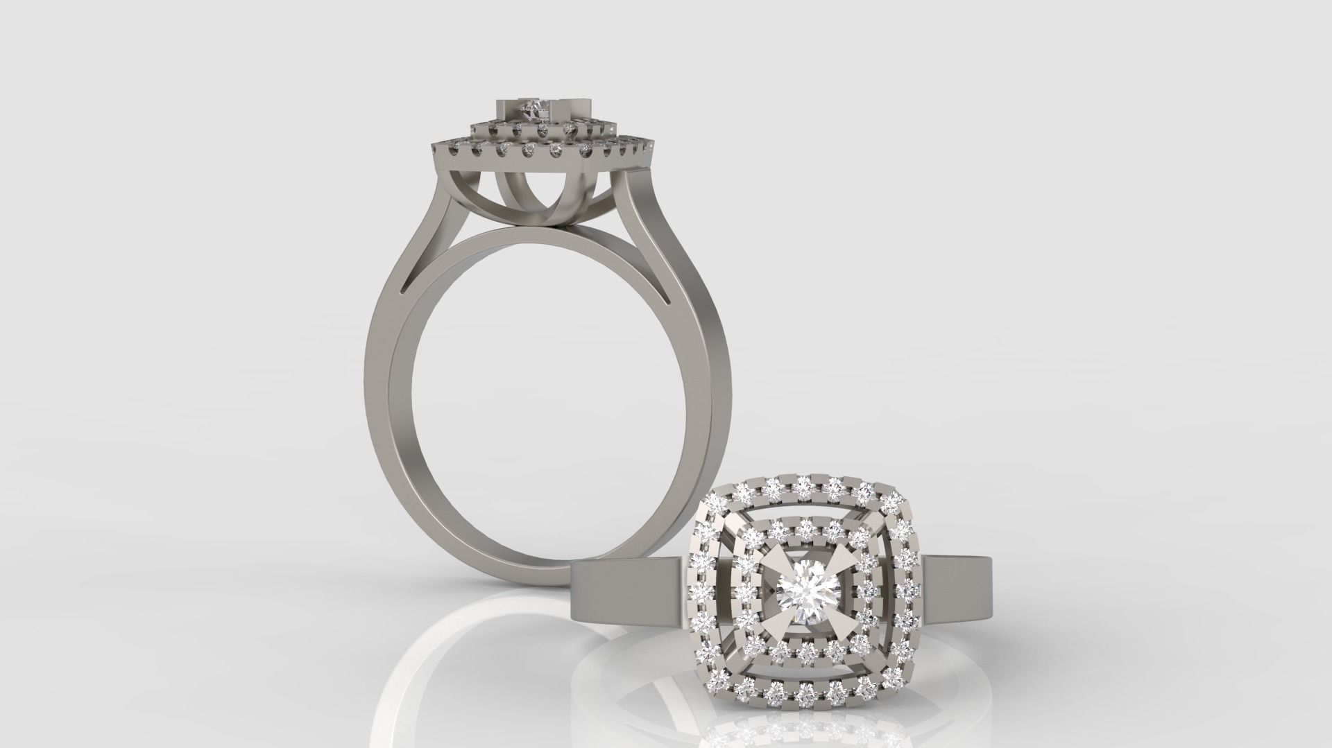 Ring and Earrings Diamond jewelry set 3d print model A73 3D print model_4