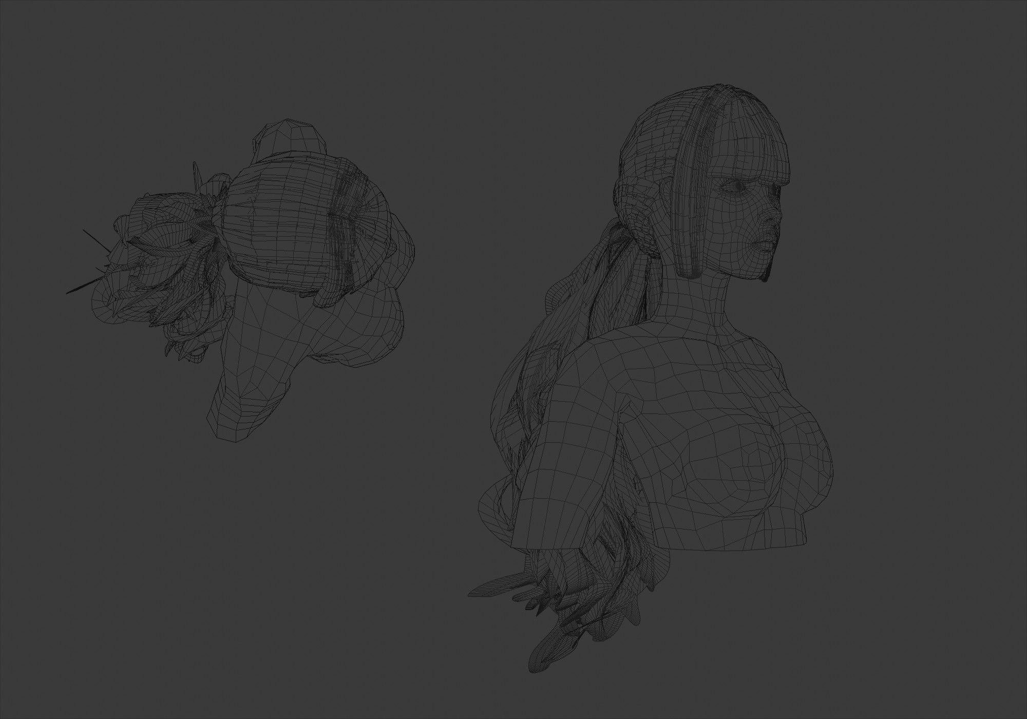 Wavy Ponytail Hairstyle 3D model_6