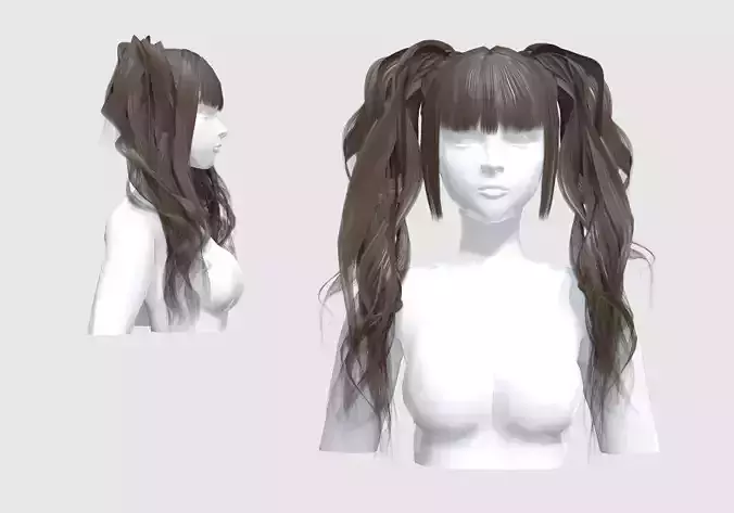 Wavy Pigtails Hair 