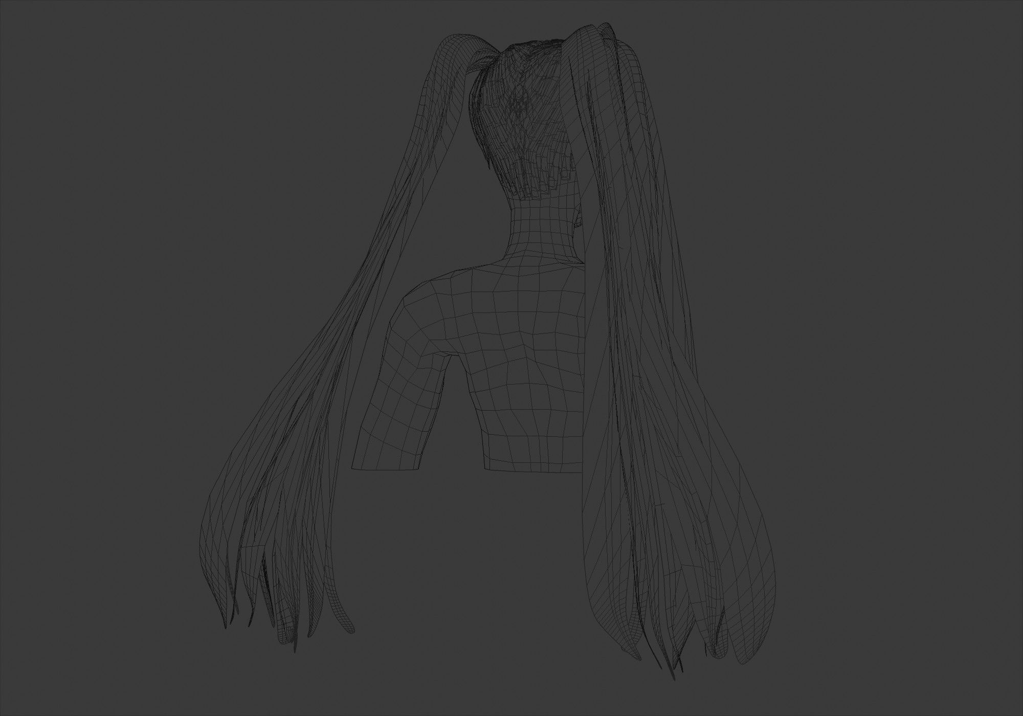 Ponytails Female Hairstyle 3D model_8