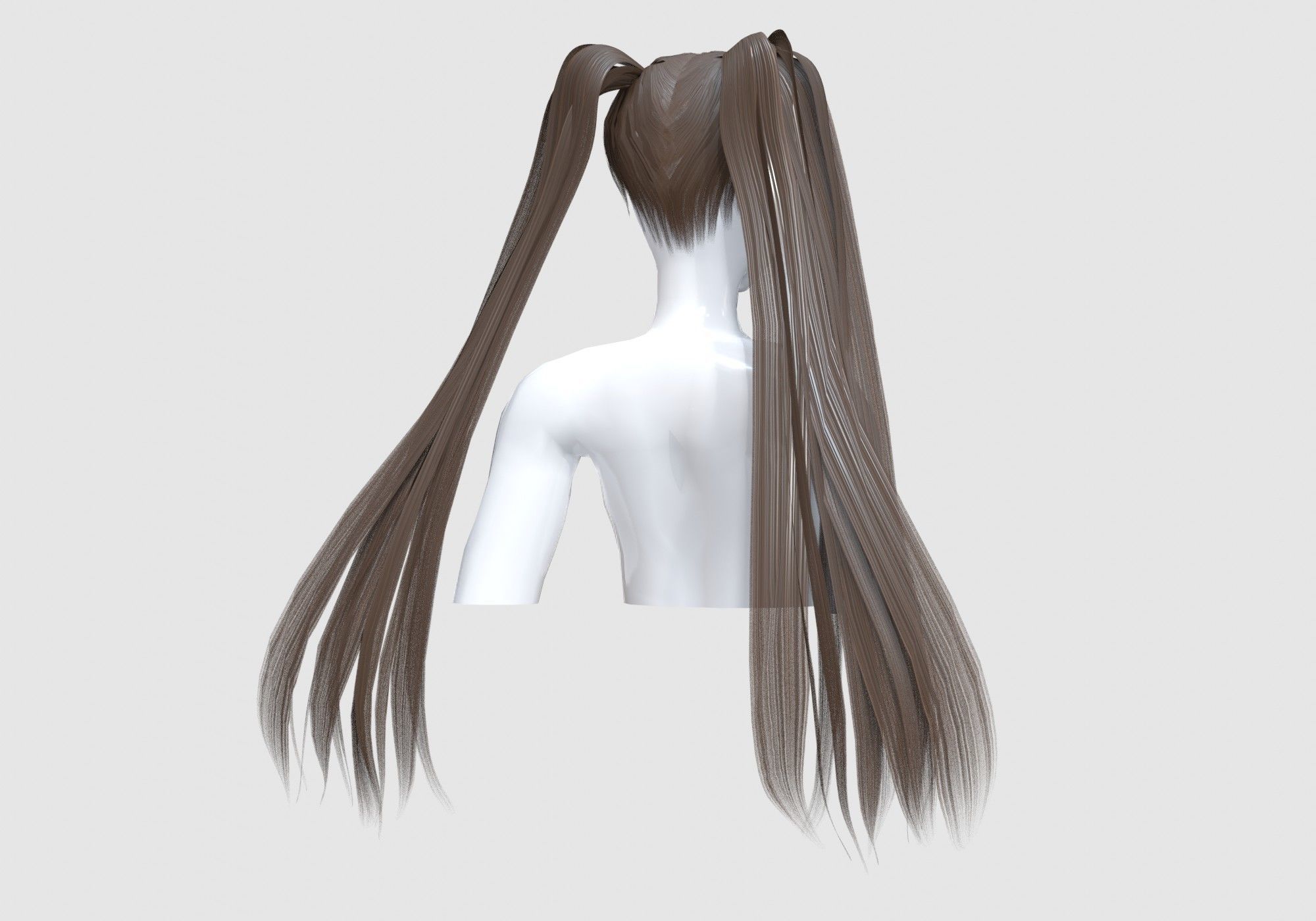 Ponytails Female Hairstyle 3D model_3