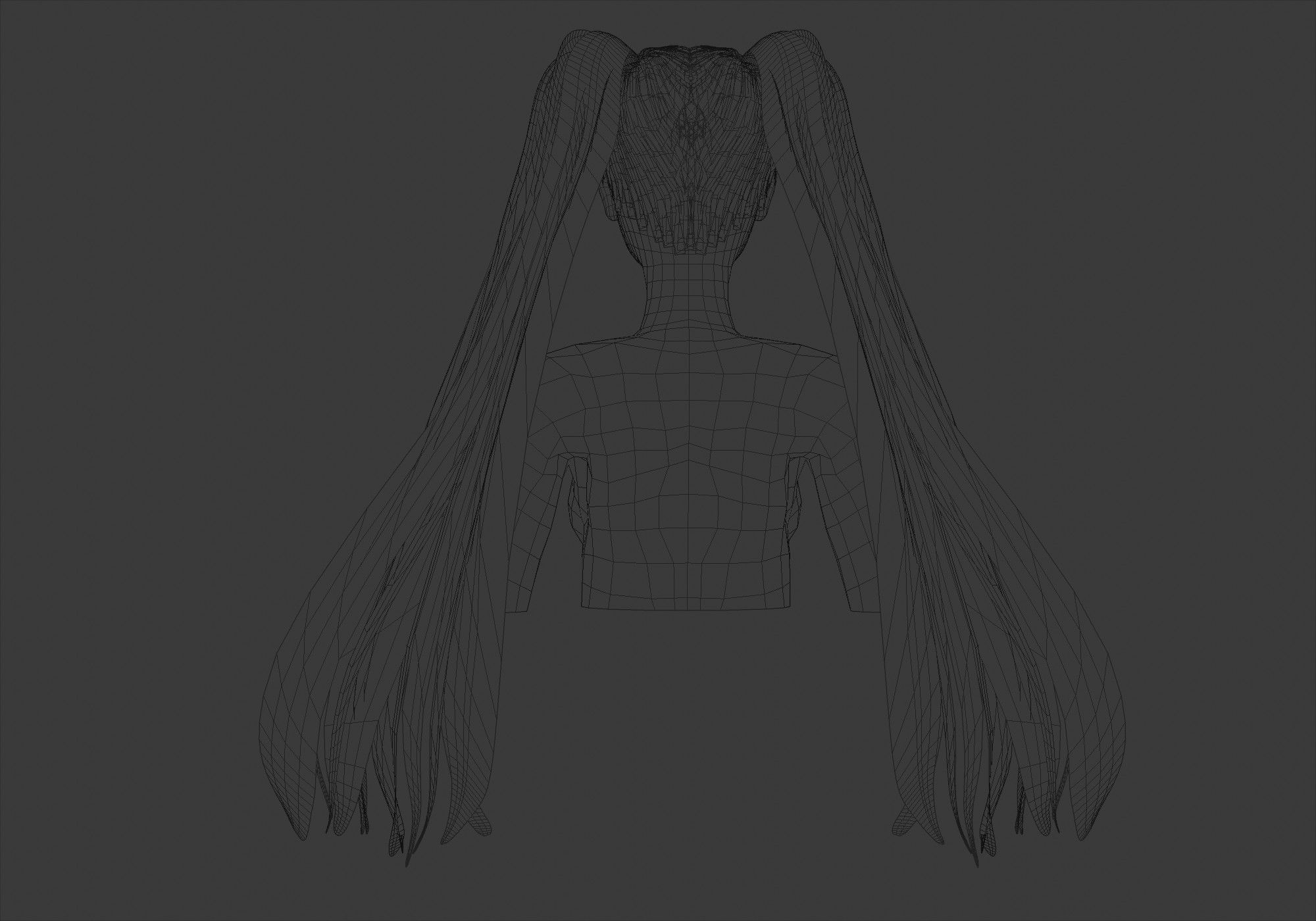 Ponytails Female Hairstyle 3D model_9