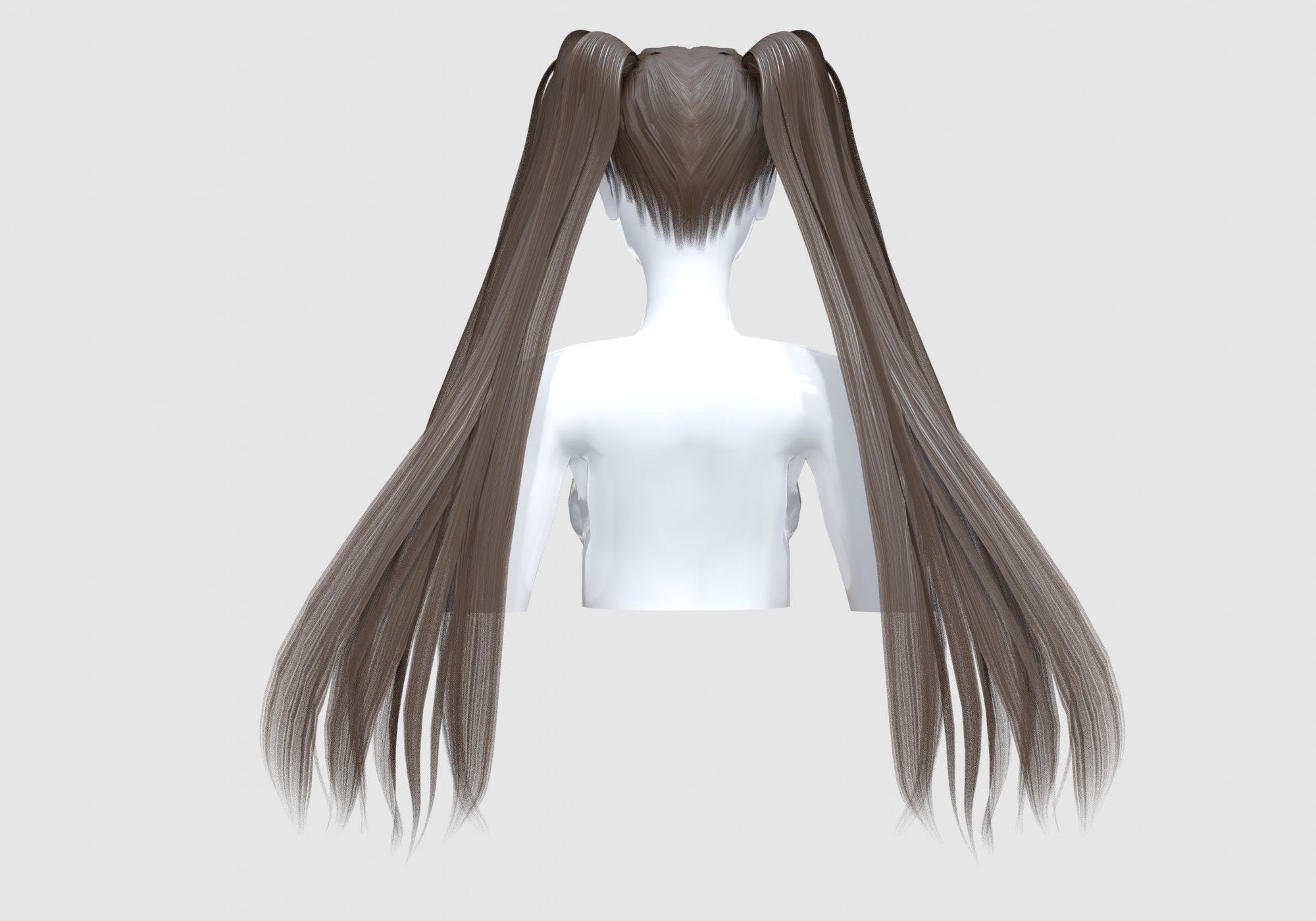 Ponytails Female Hairstyle 3D model_4