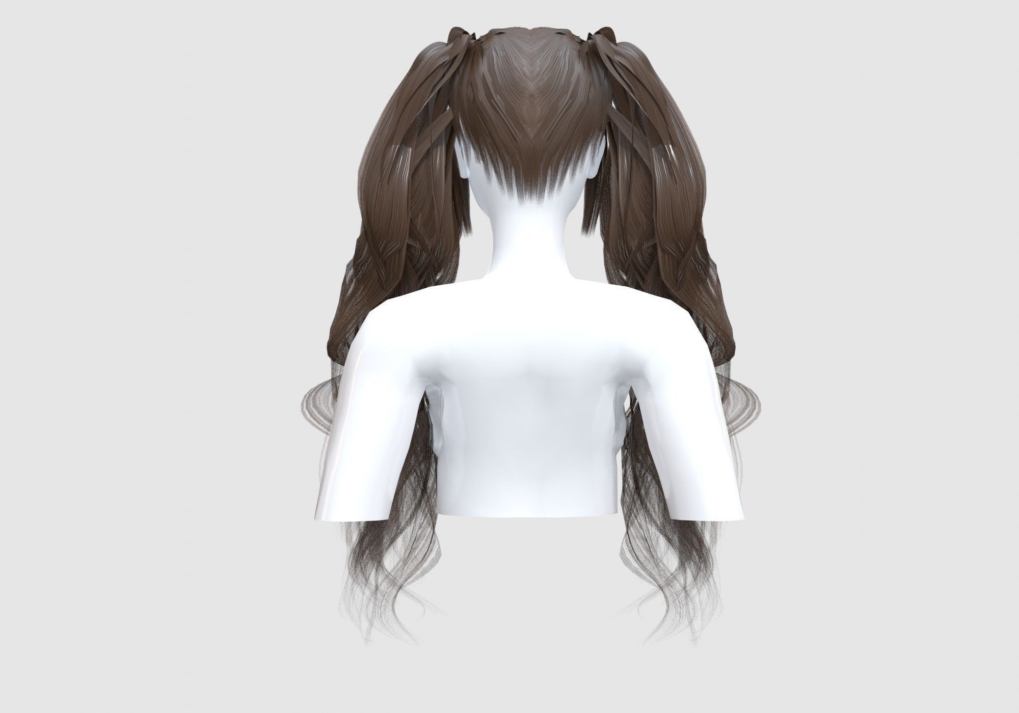 Ponytails Bangs Hairstyle  3D model_4