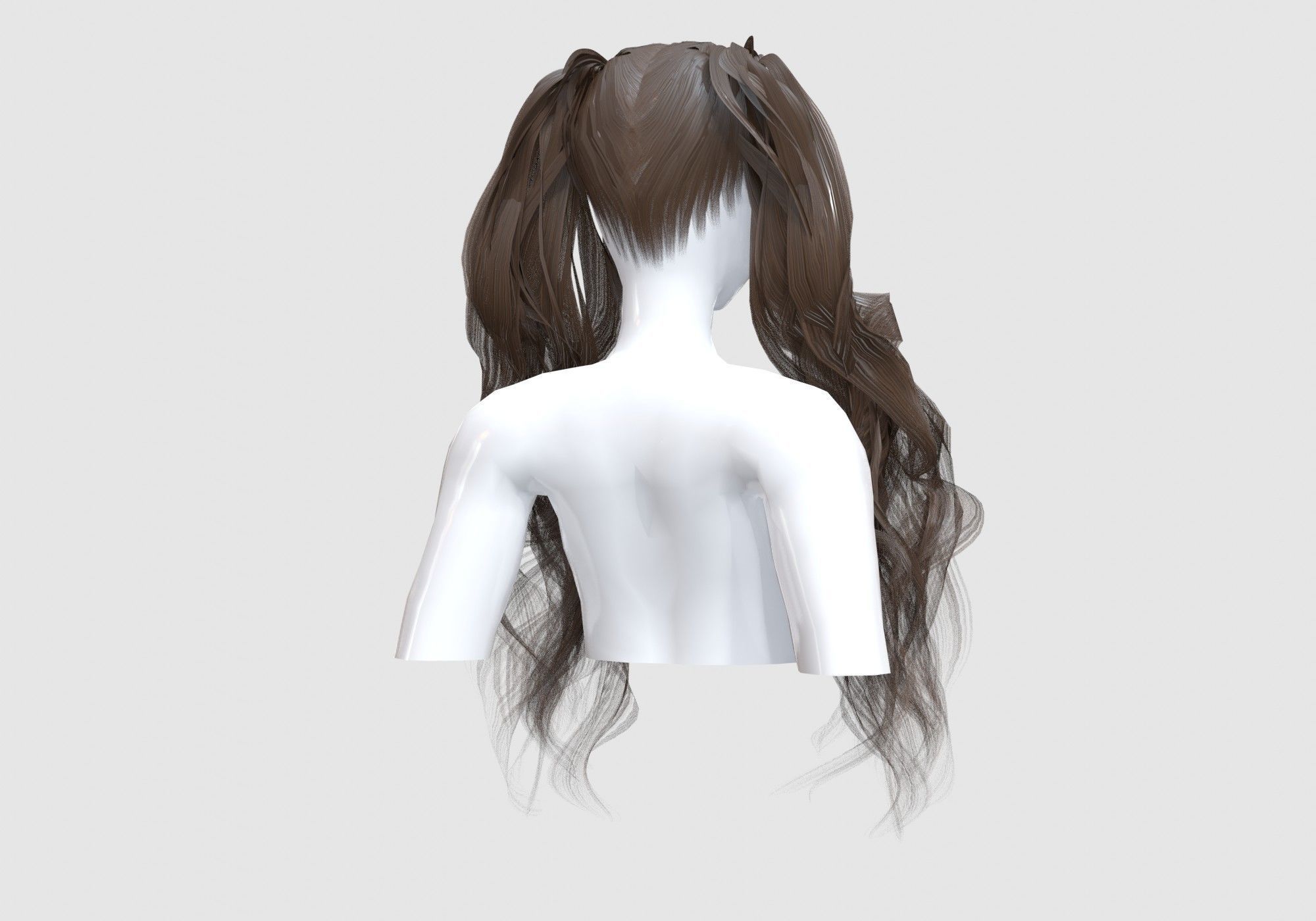 Ponytails Bangs Hairstyle  3D model_3