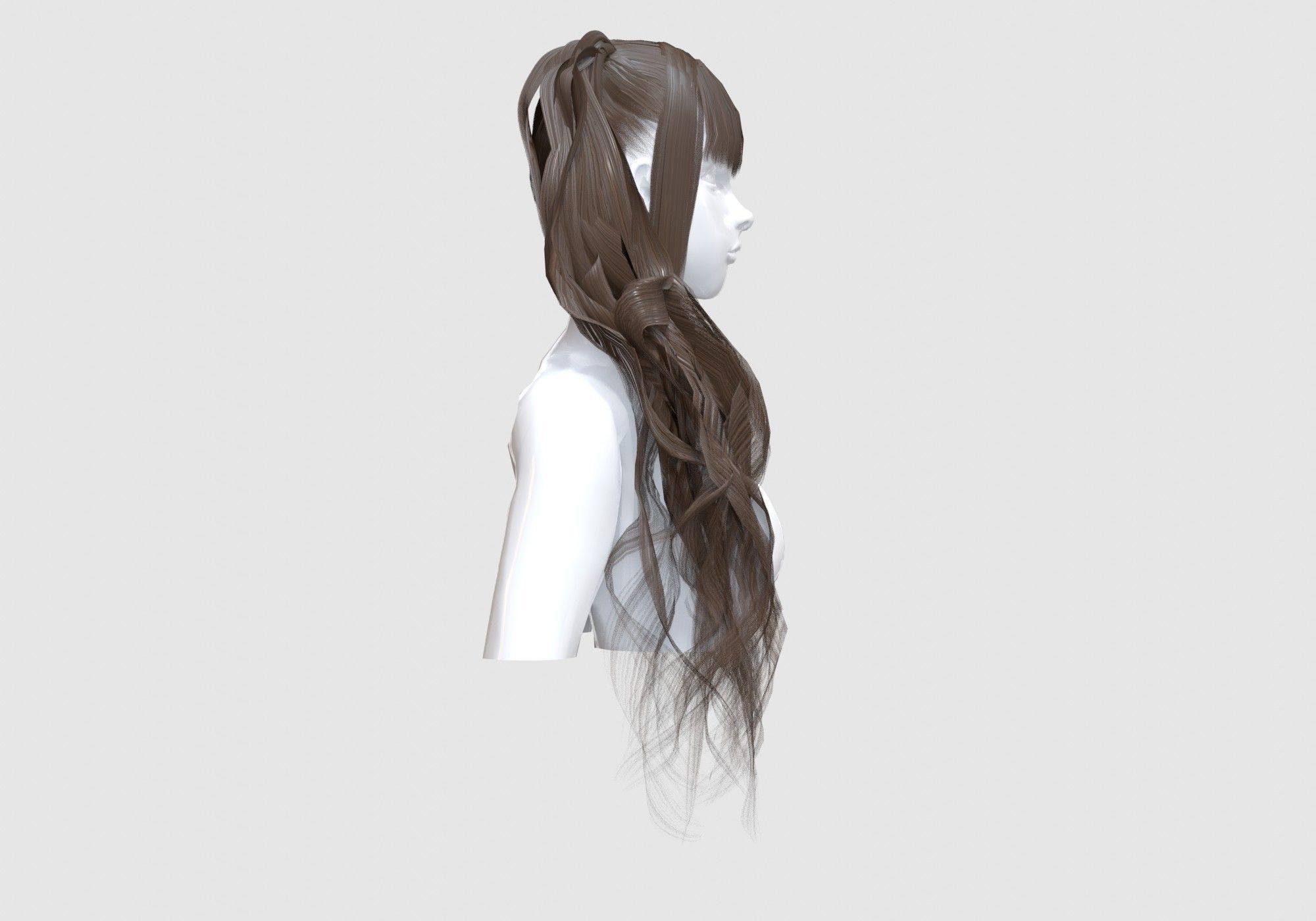 Ponytails Bangs Hairstyle  3D model_2