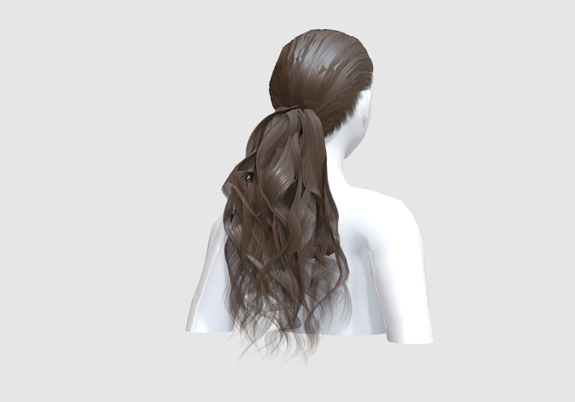 Ponytail Female Hair 3D model_3