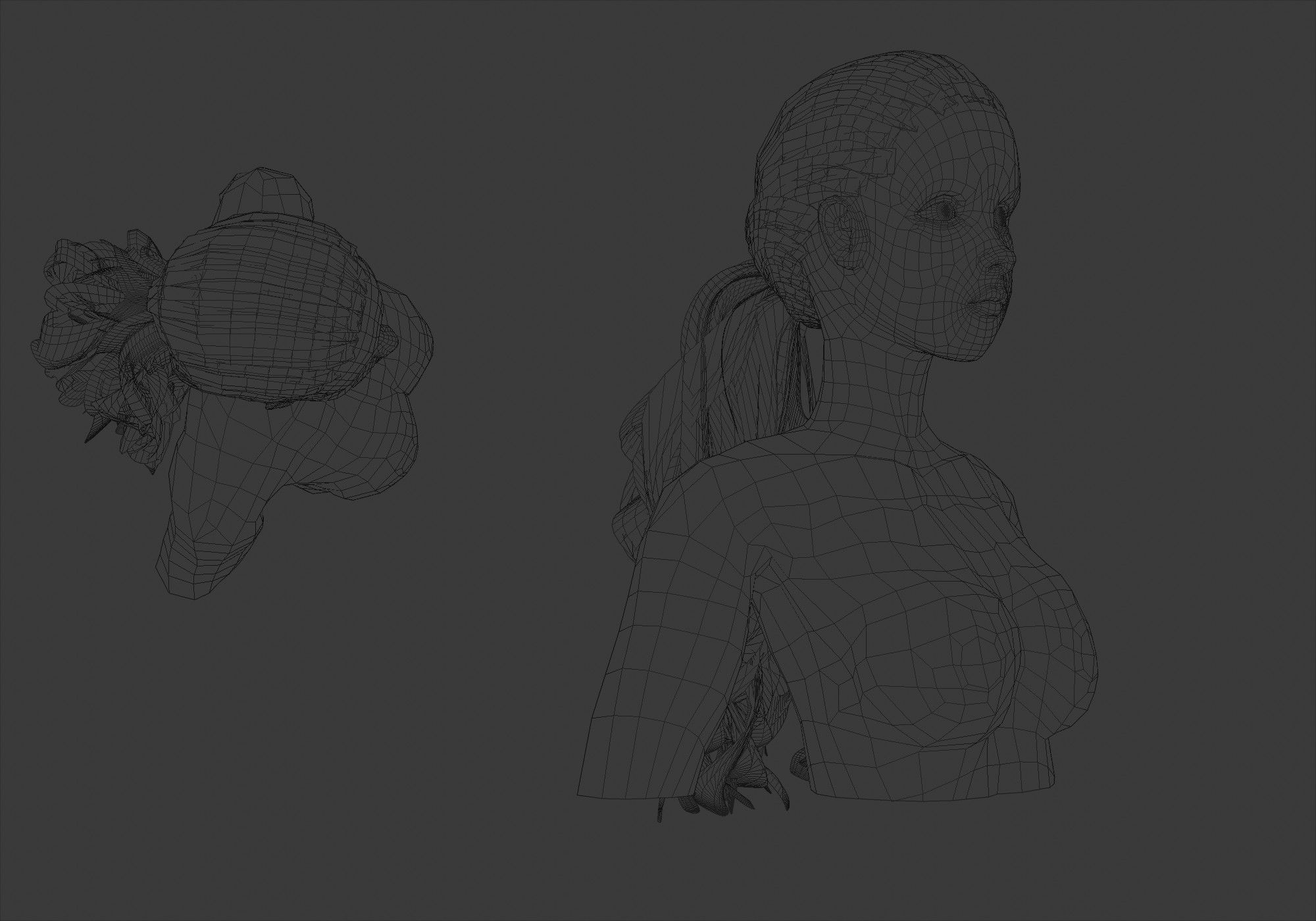 Ponytail Female Hair 3D model_6