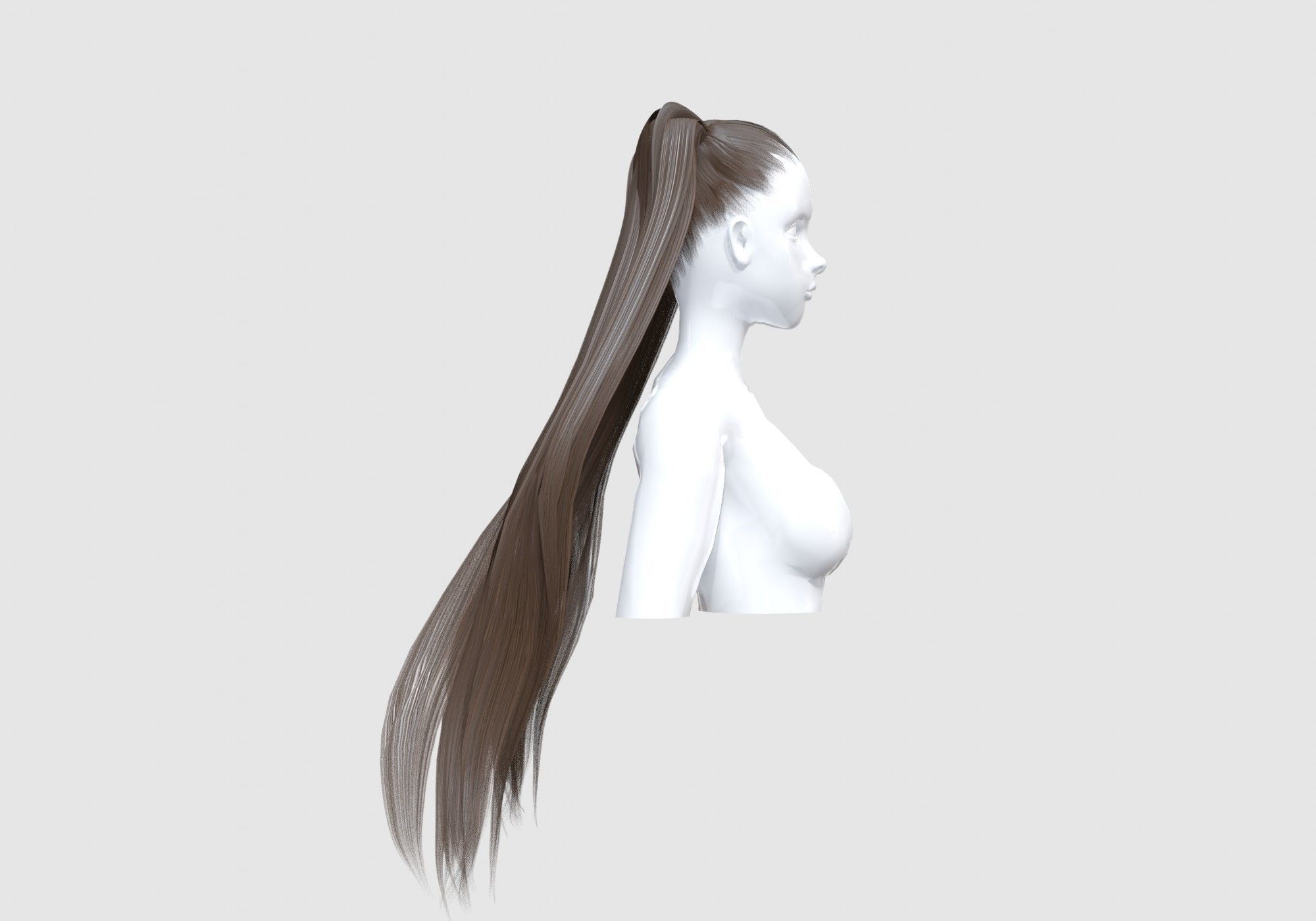 Pigtails Cute Hairstyle  3D model_2