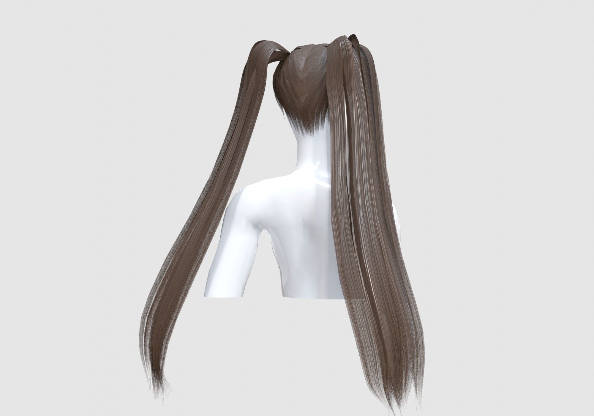 Pigtails Basic Hairstyle  3D model_3