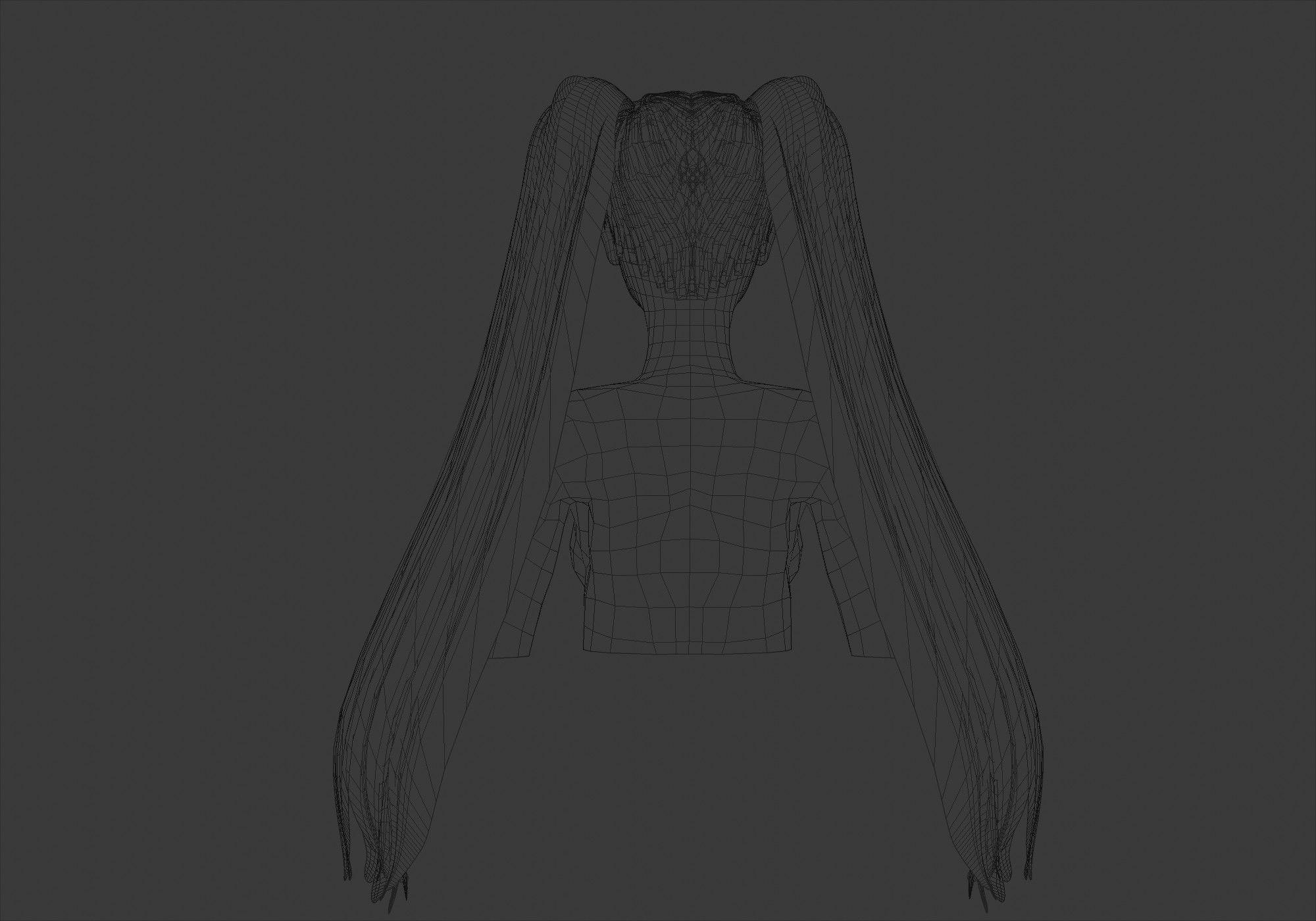 Pigtails Basic Hairstyle  3D model_9